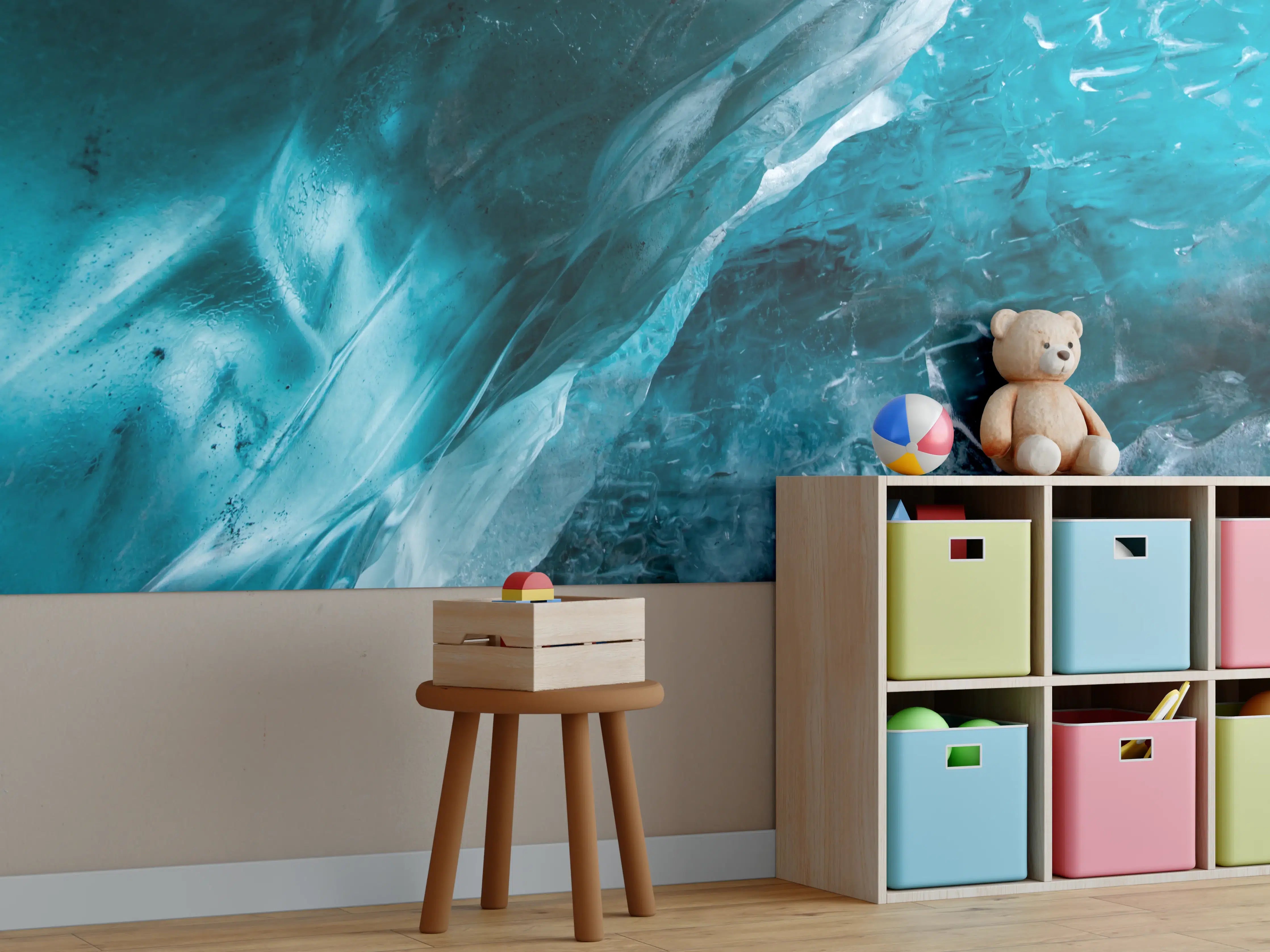 Kinderzimmer Wandgestaltung - abstrakte Eis-Komposition