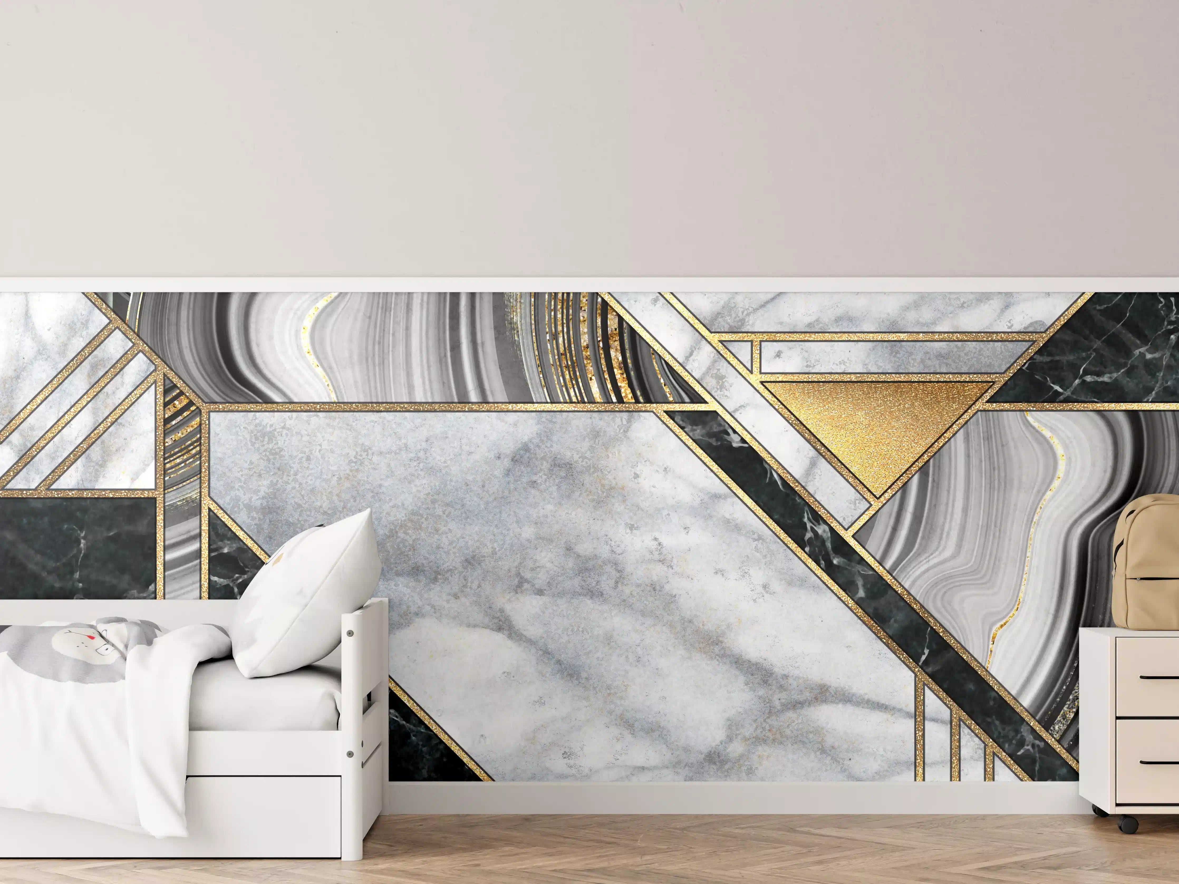 Kinderzimmer Wandgestaltung - abstrakter Art Deco Hintergrund