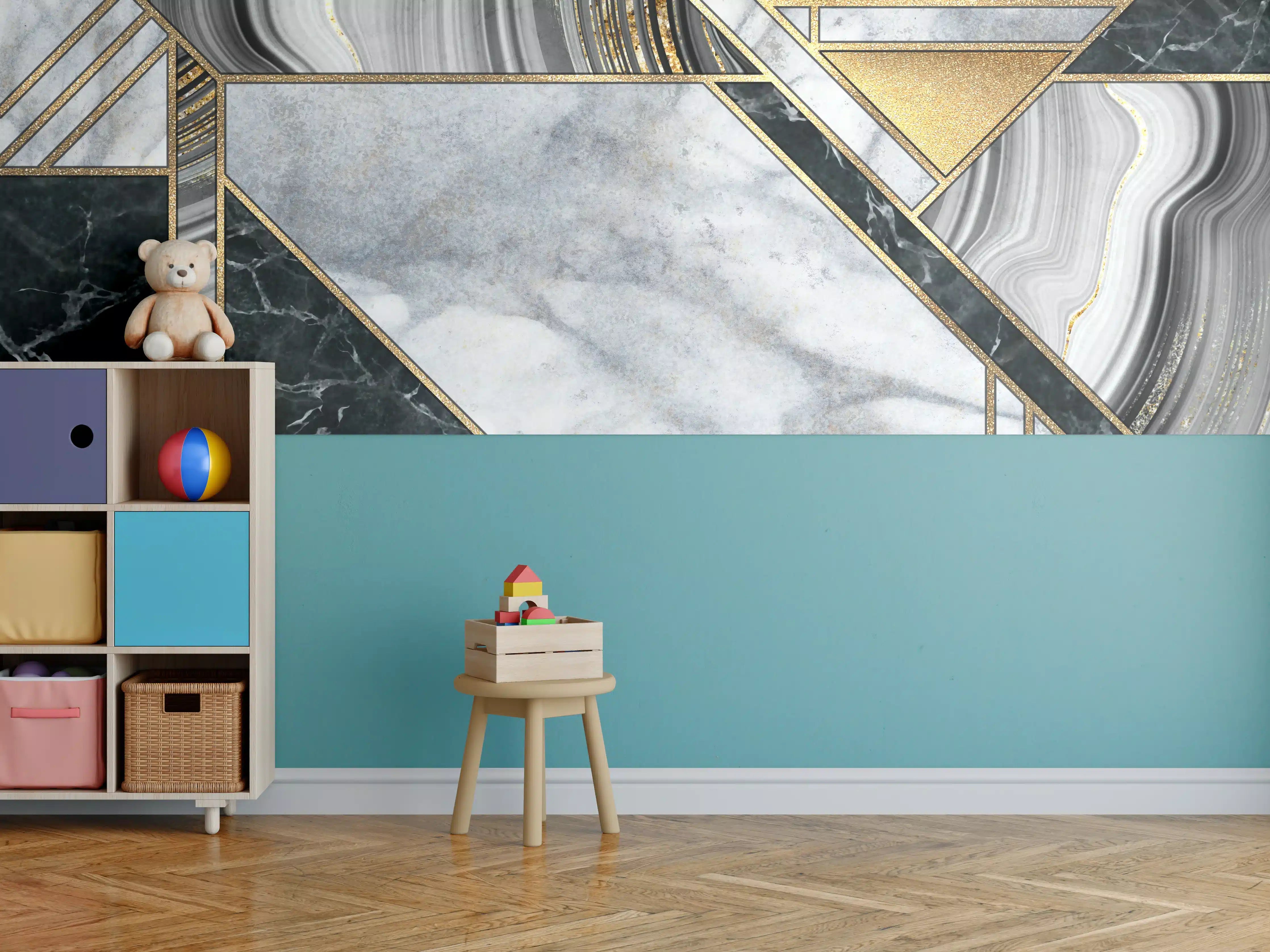 Kinderzimmer Wandgestaltung - abstrakter Art Deco Hintergrund