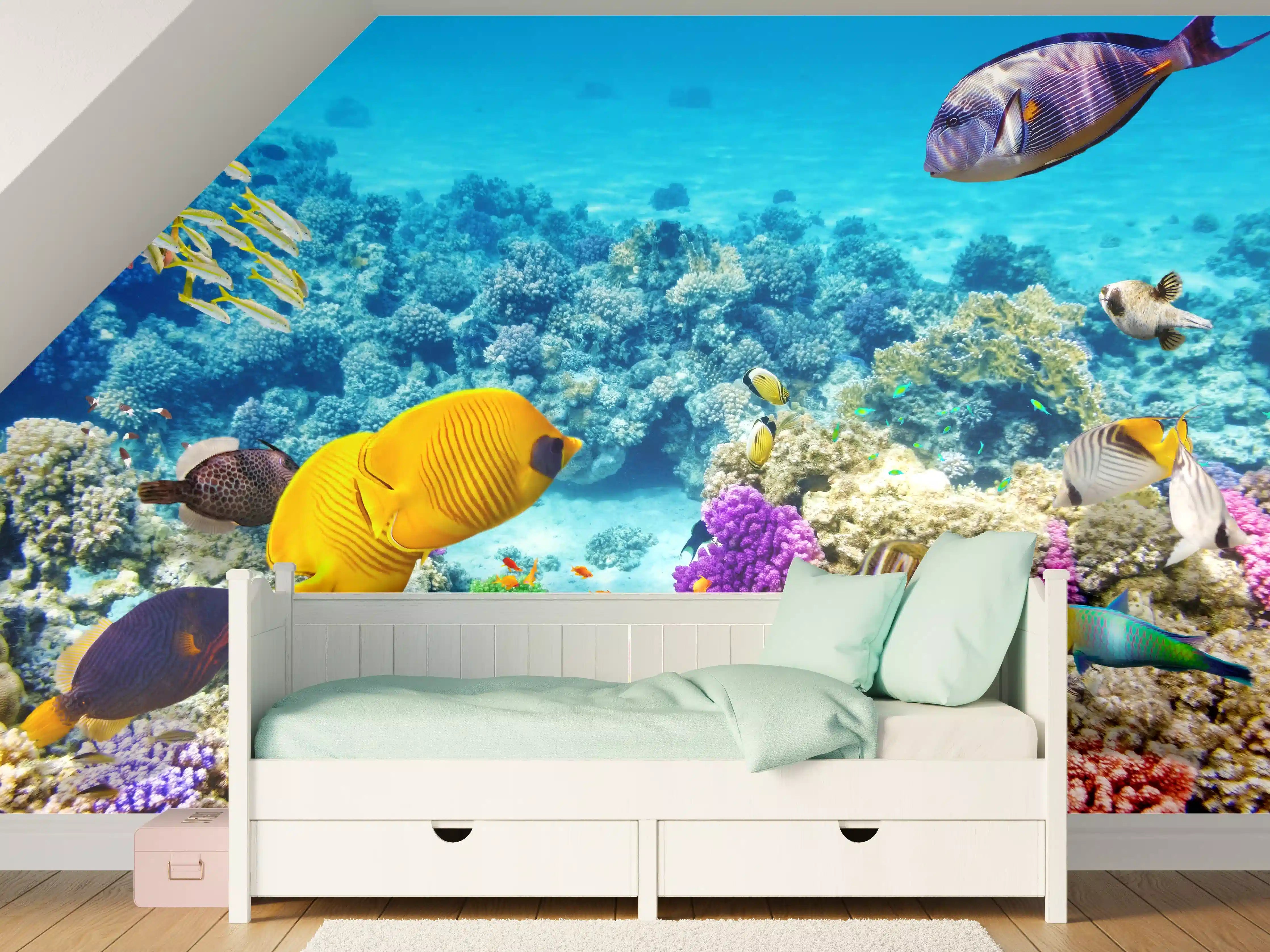 Kinderzimmer Wandgestaltung - bunte Unterwasserwelt in Australien