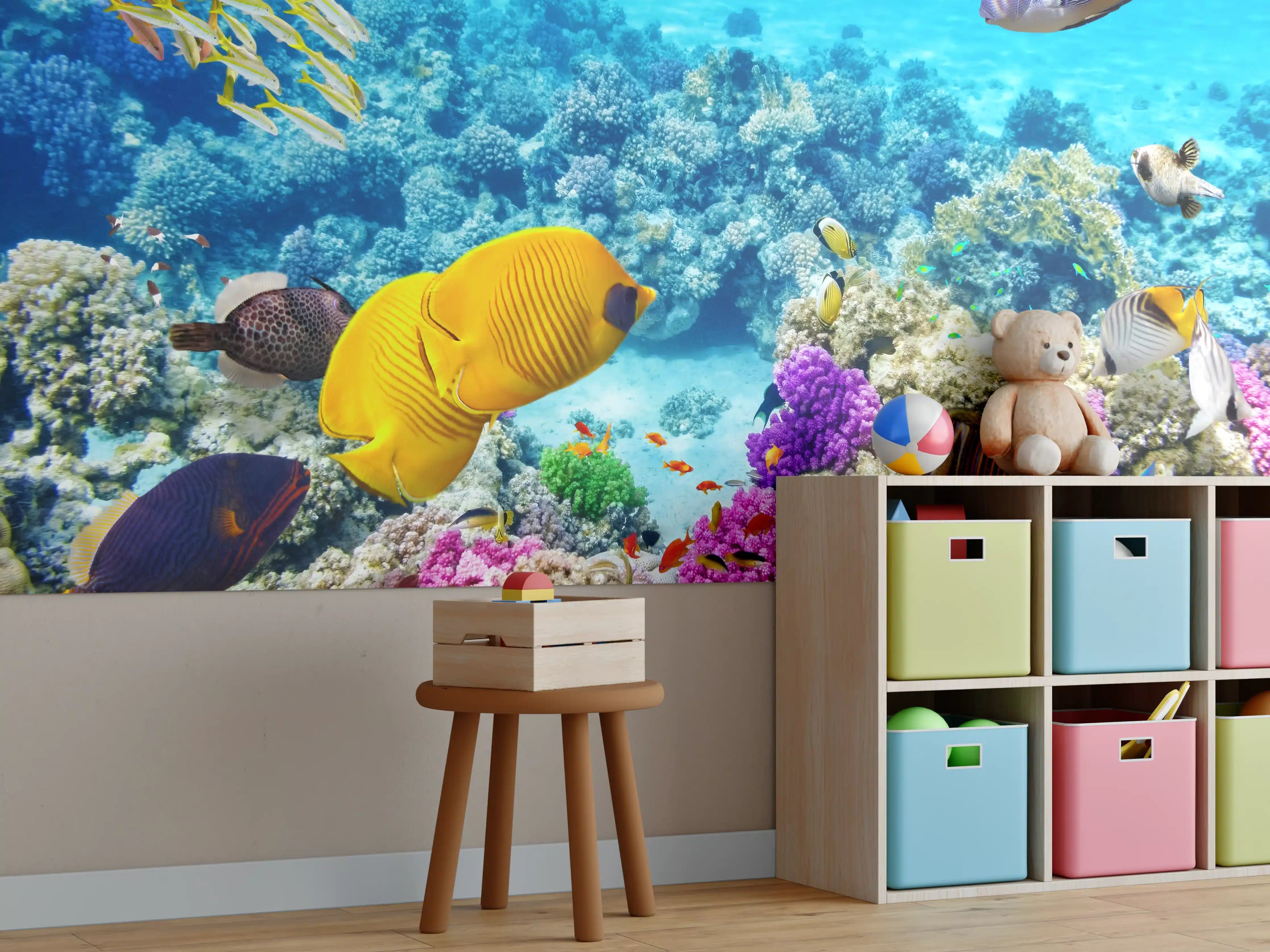 Kinderzimmer Wandgestaltung - bunte Unterwasserwelt in Australien