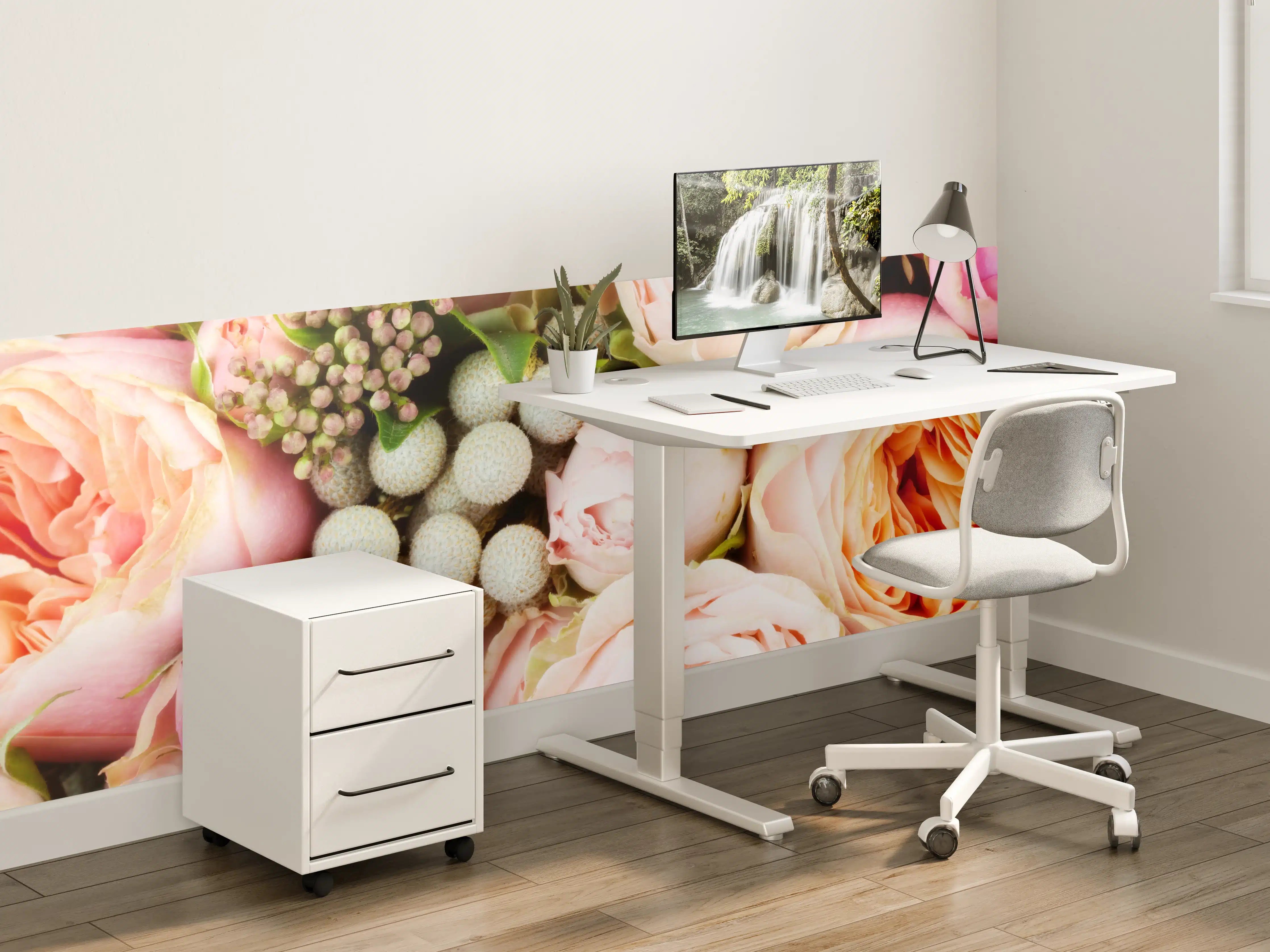 Kinderzimmer Wandgestaltung - bunter sommerlicher Blumenstrauß