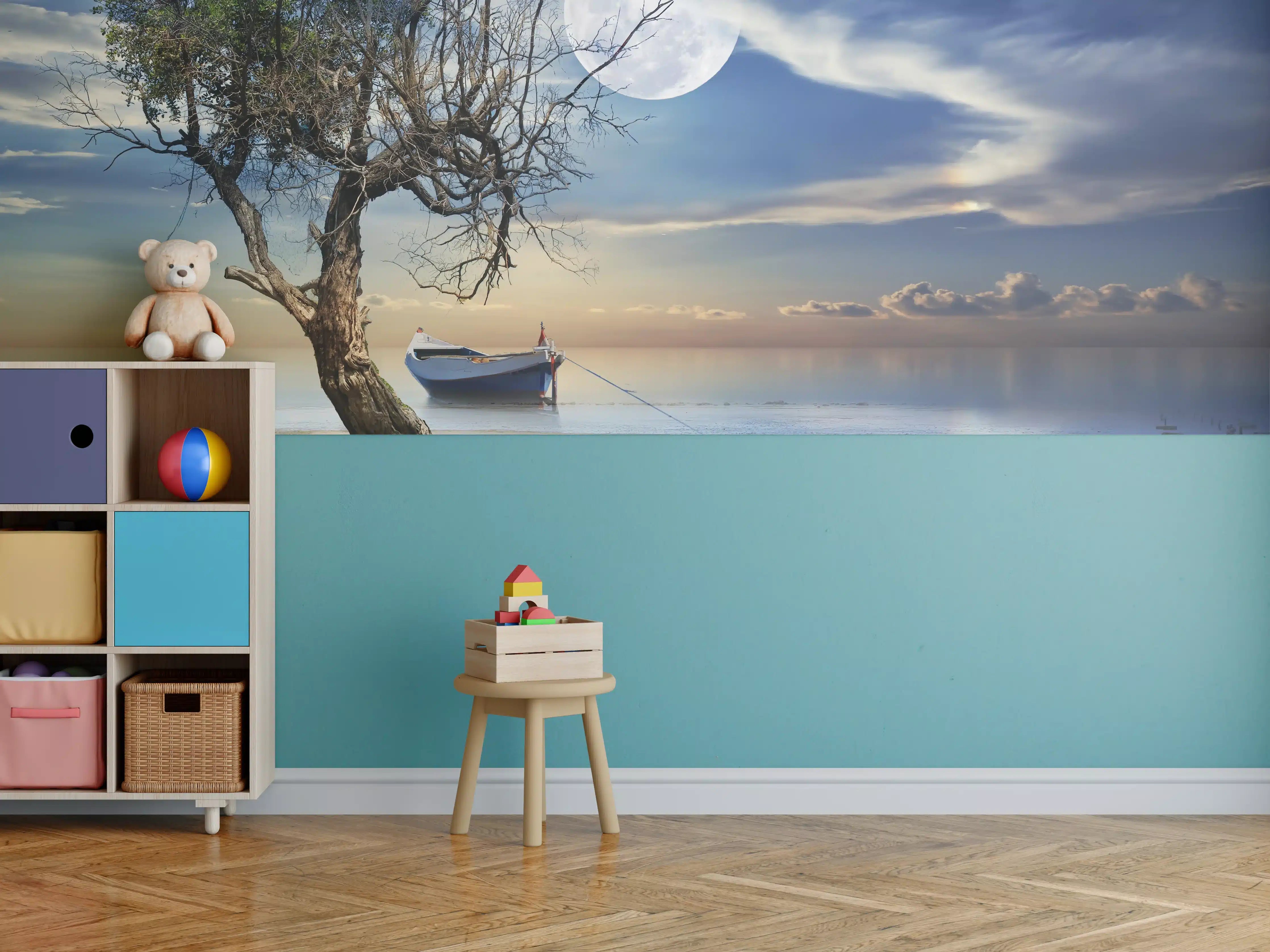 Kinderzimmer Wandgestaltung - einsamer Baum am Strand