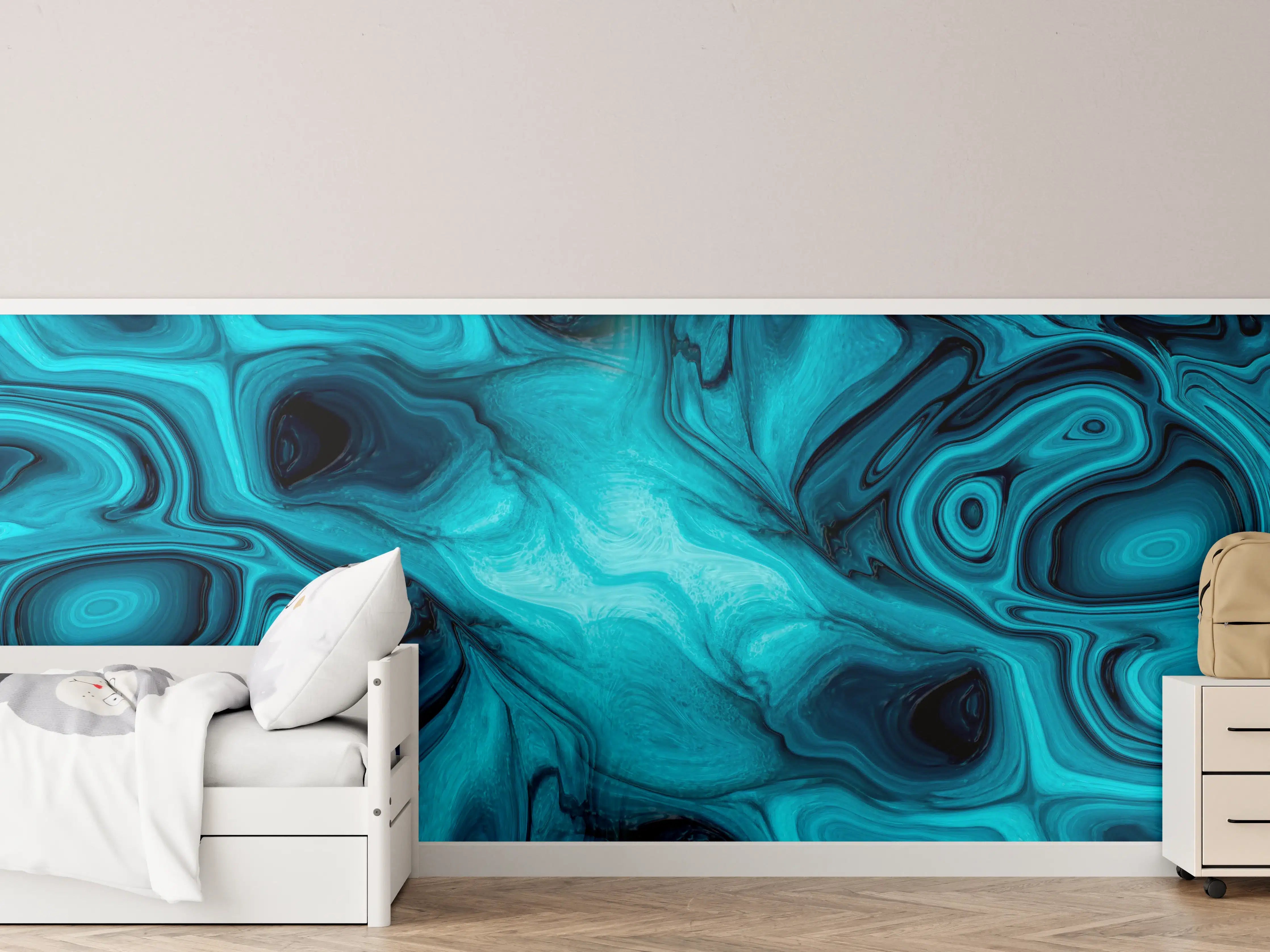 Kinderzimmer Wandgestaltung - flüssiges Acrylharz - Abstrakt