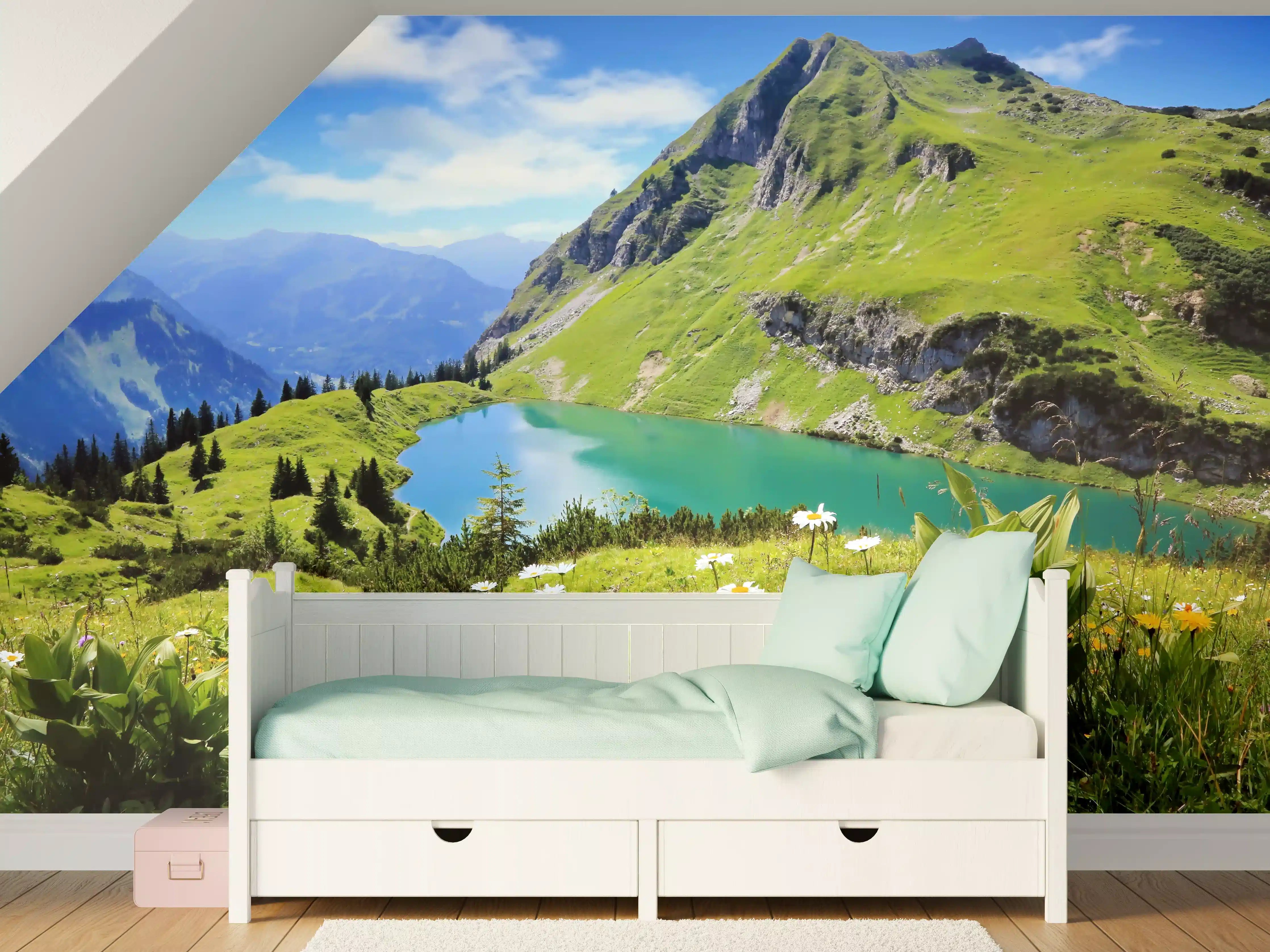 Kinderzimmer Wandgestaltung - idyllischer Seealpsee