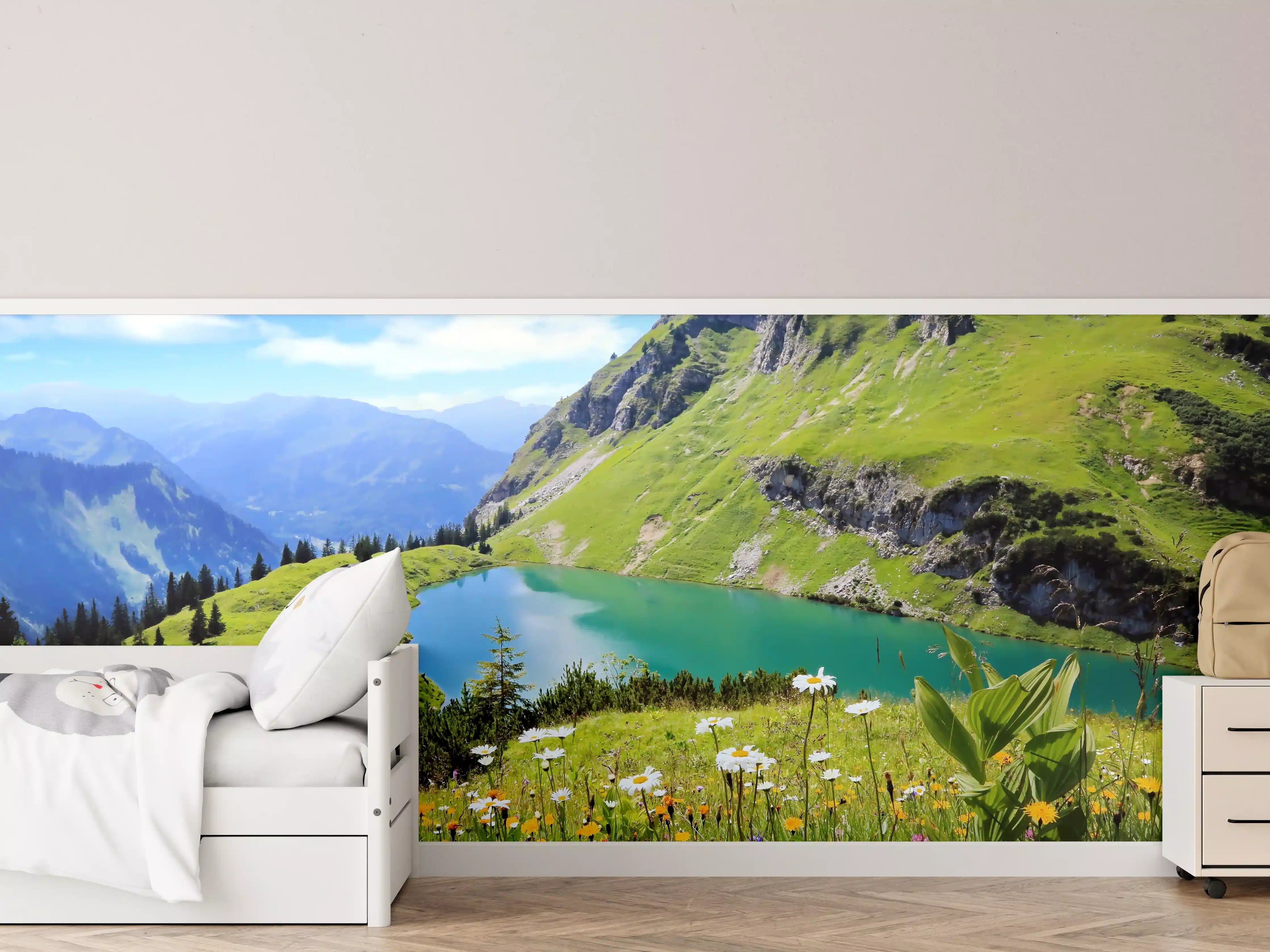Kinderzimmer Wandgestaltung - idyllischer Seealpsee