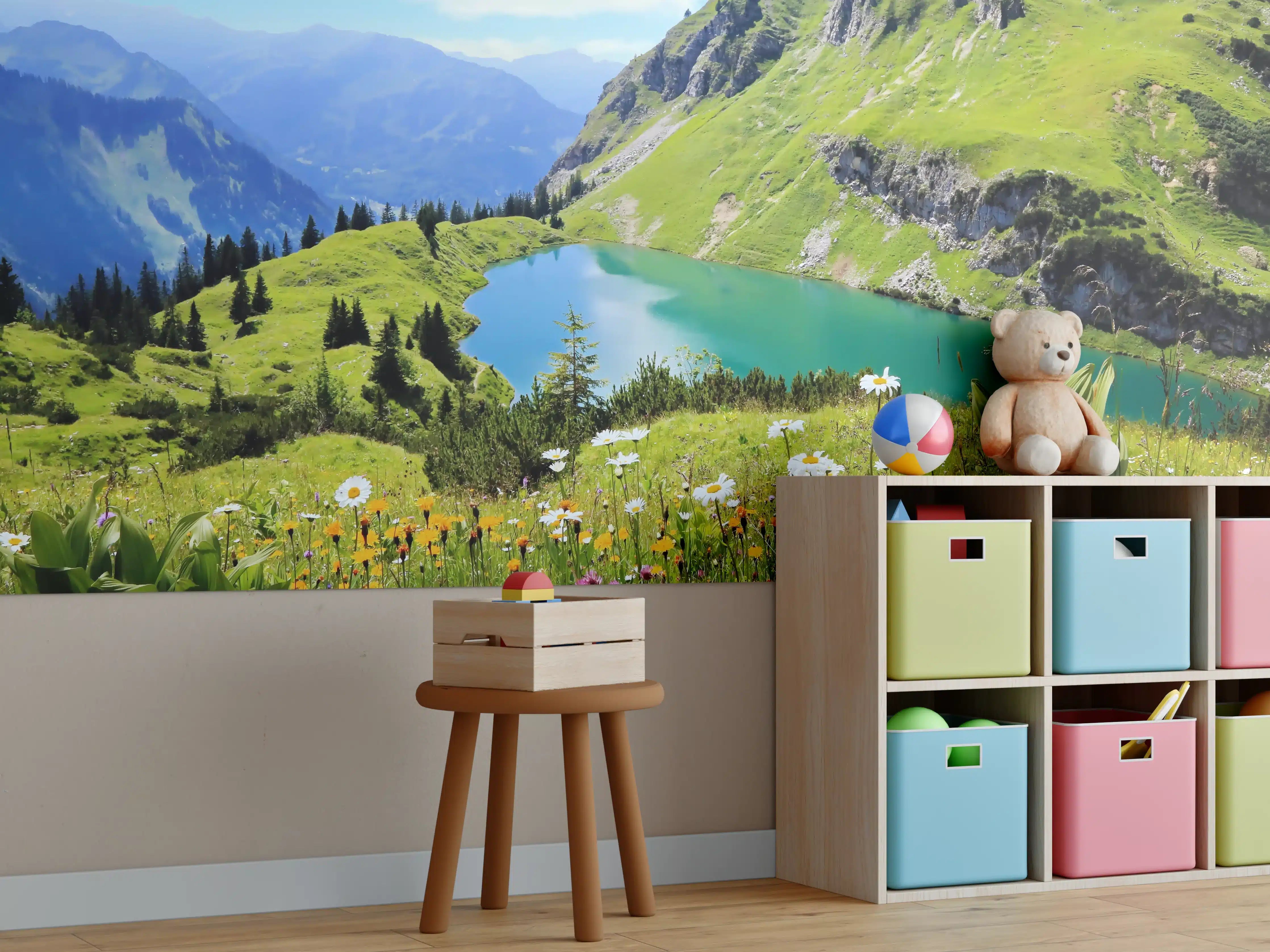 Kinderzimmer Wandgestaltung - idyllischer Seealpsee