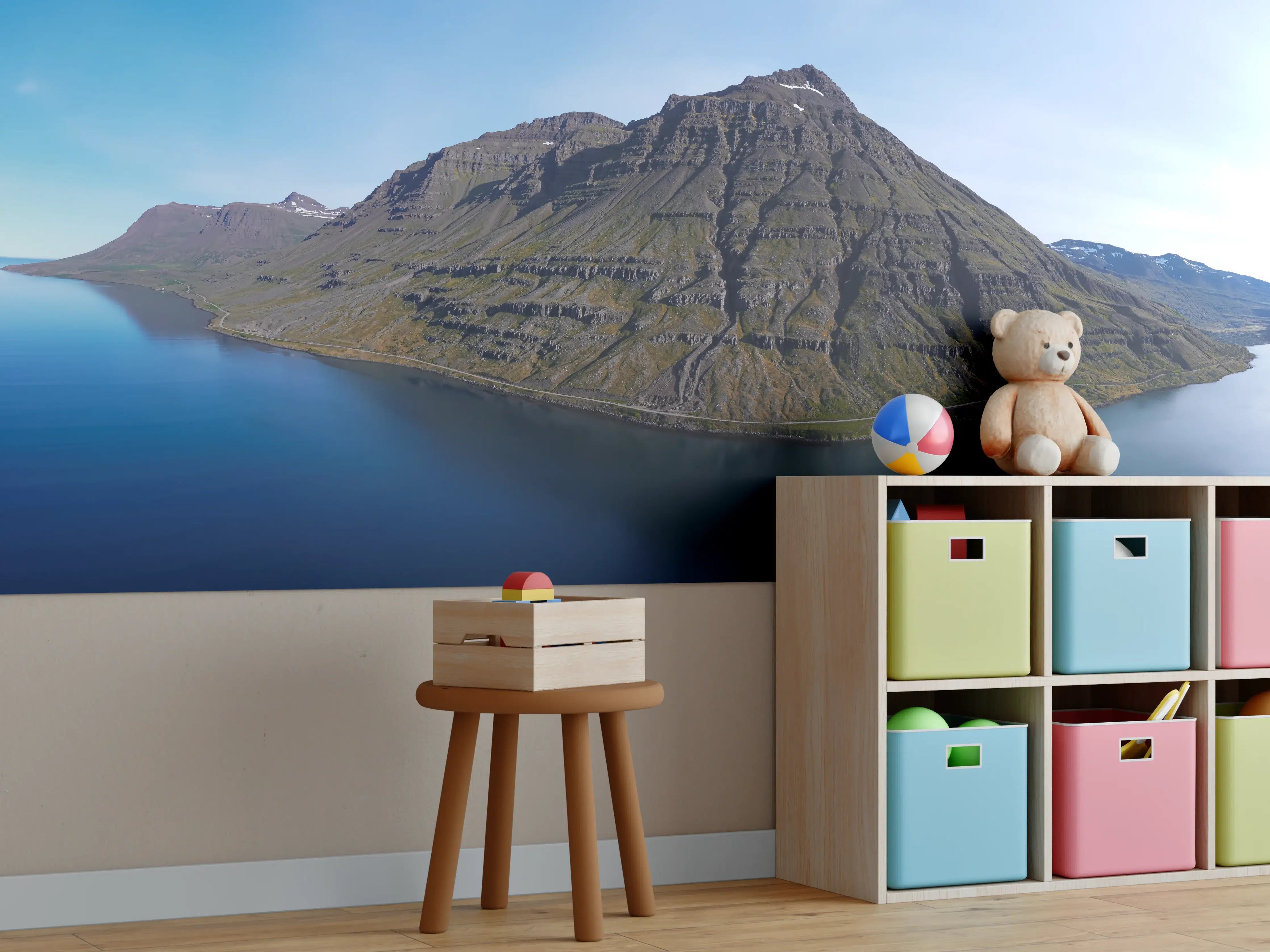 Kinderzimmer Wandgestaltung - luftbildpanorama in den isländischen ostfjorden