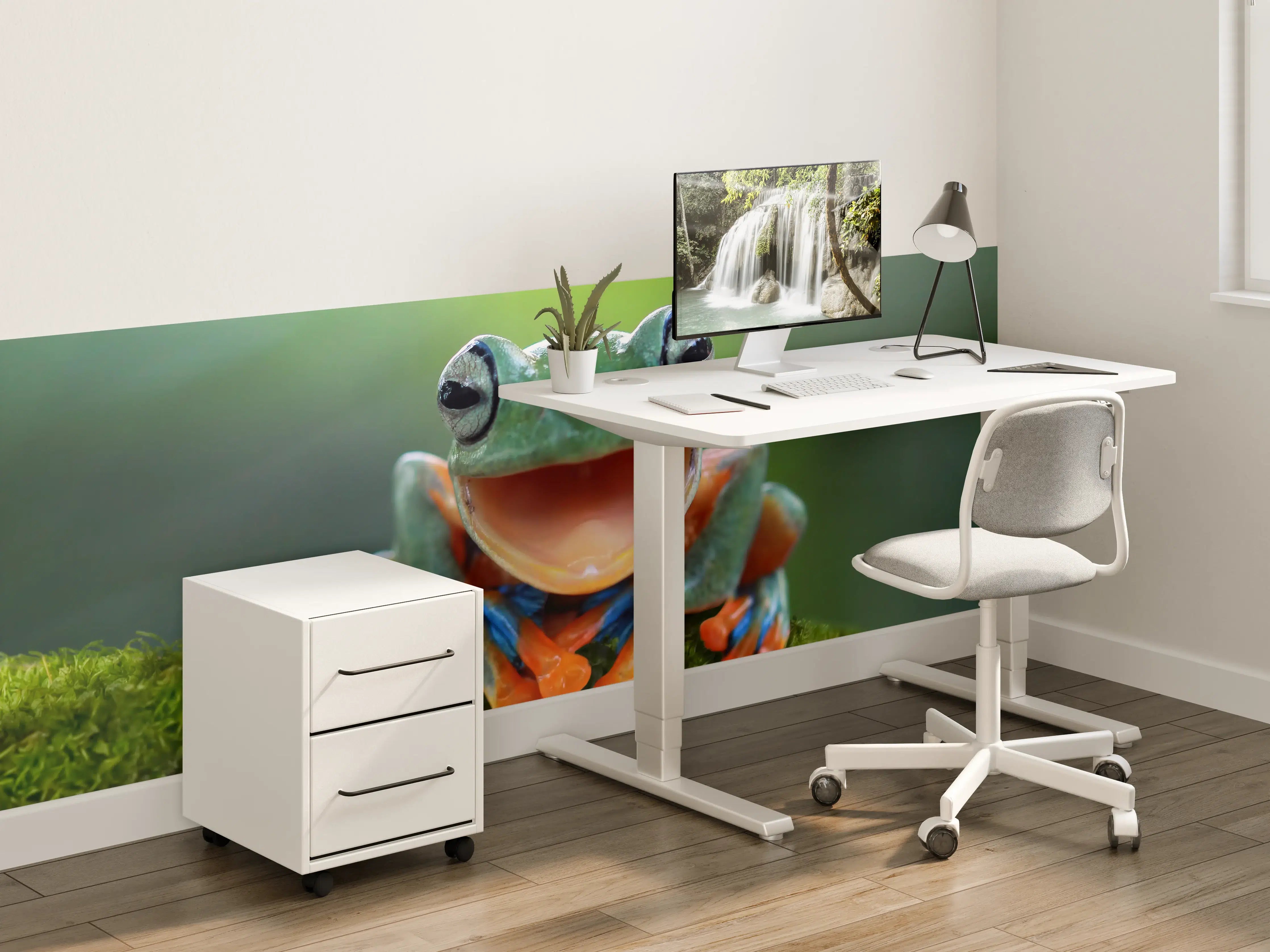 Kinderzimmer Wandgestaltung - niedlicher Laubfrosch in Nahaufnahme