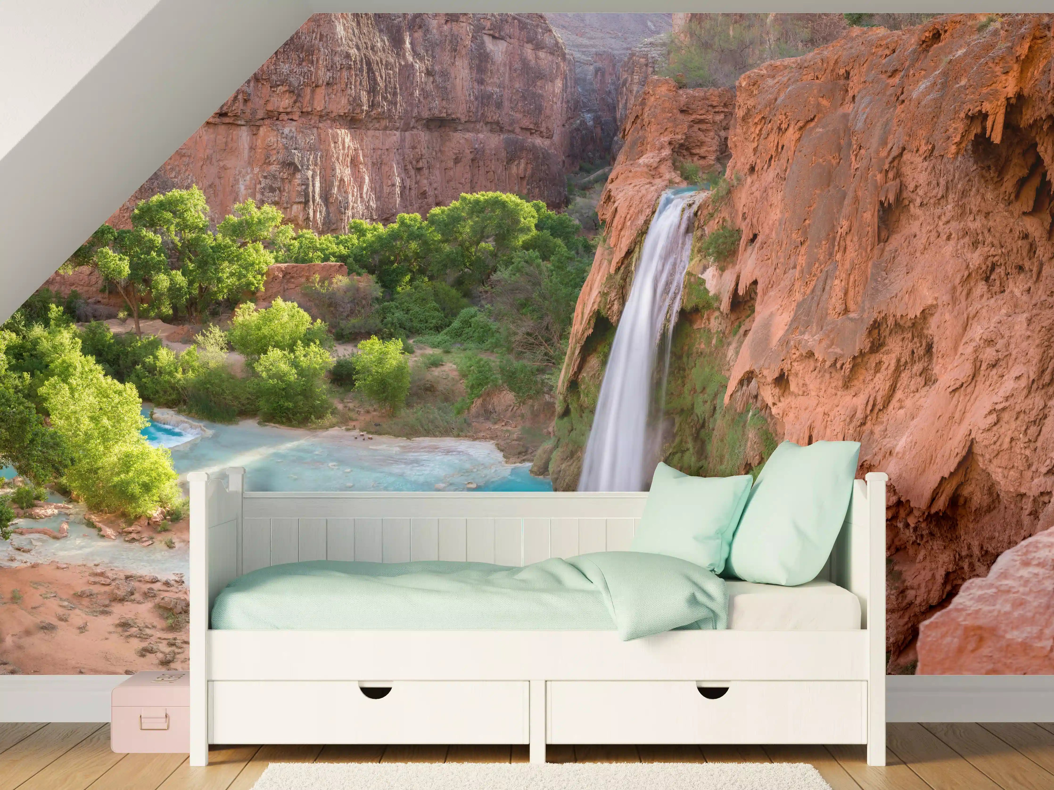 Kinderzimmer Wandgestaltung - paradiesischer Anblick der Havasu Falls