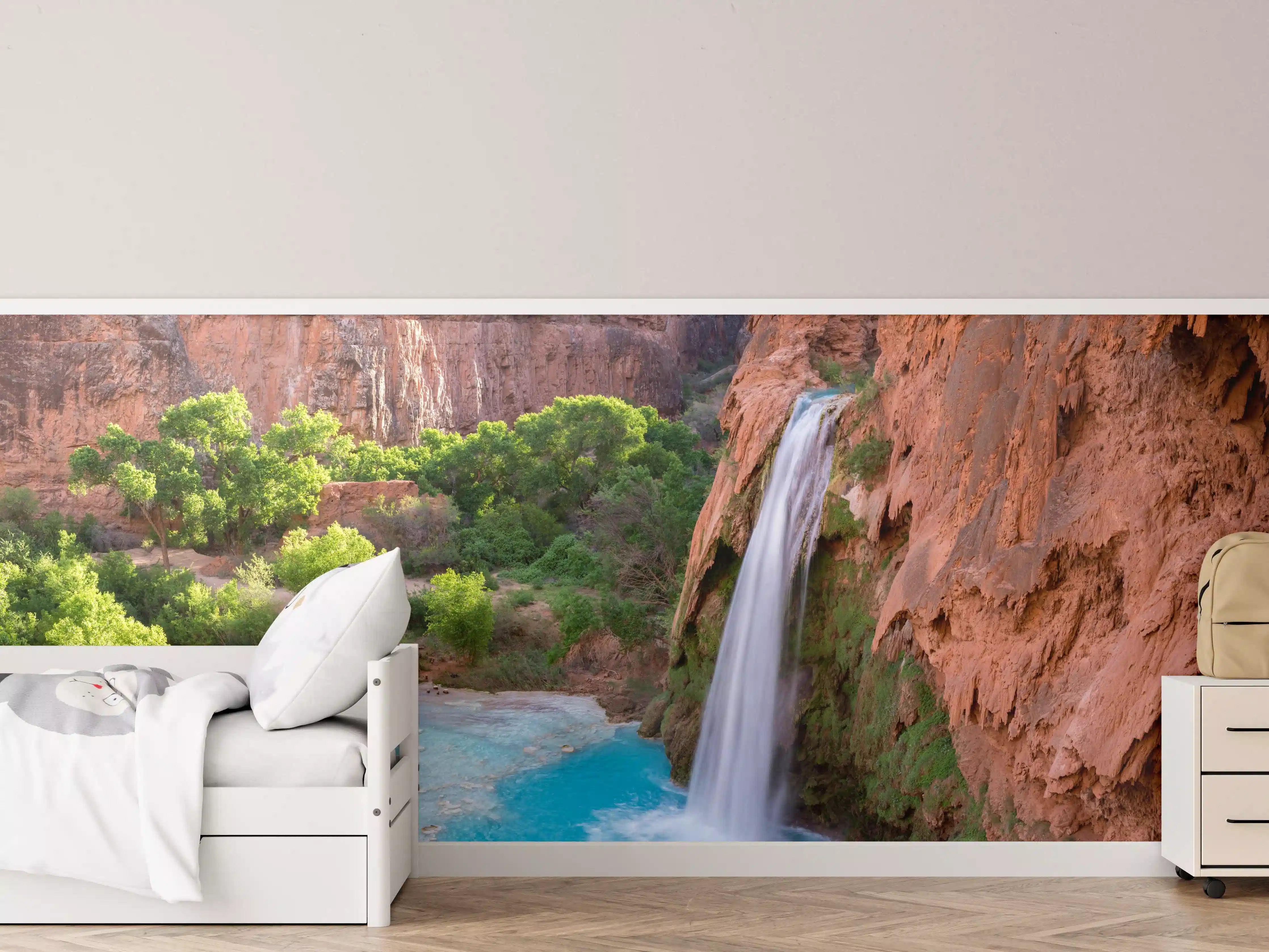 Kinderzimmer Wandgestaltung - paradiesischer Anblick der Havasu Falls