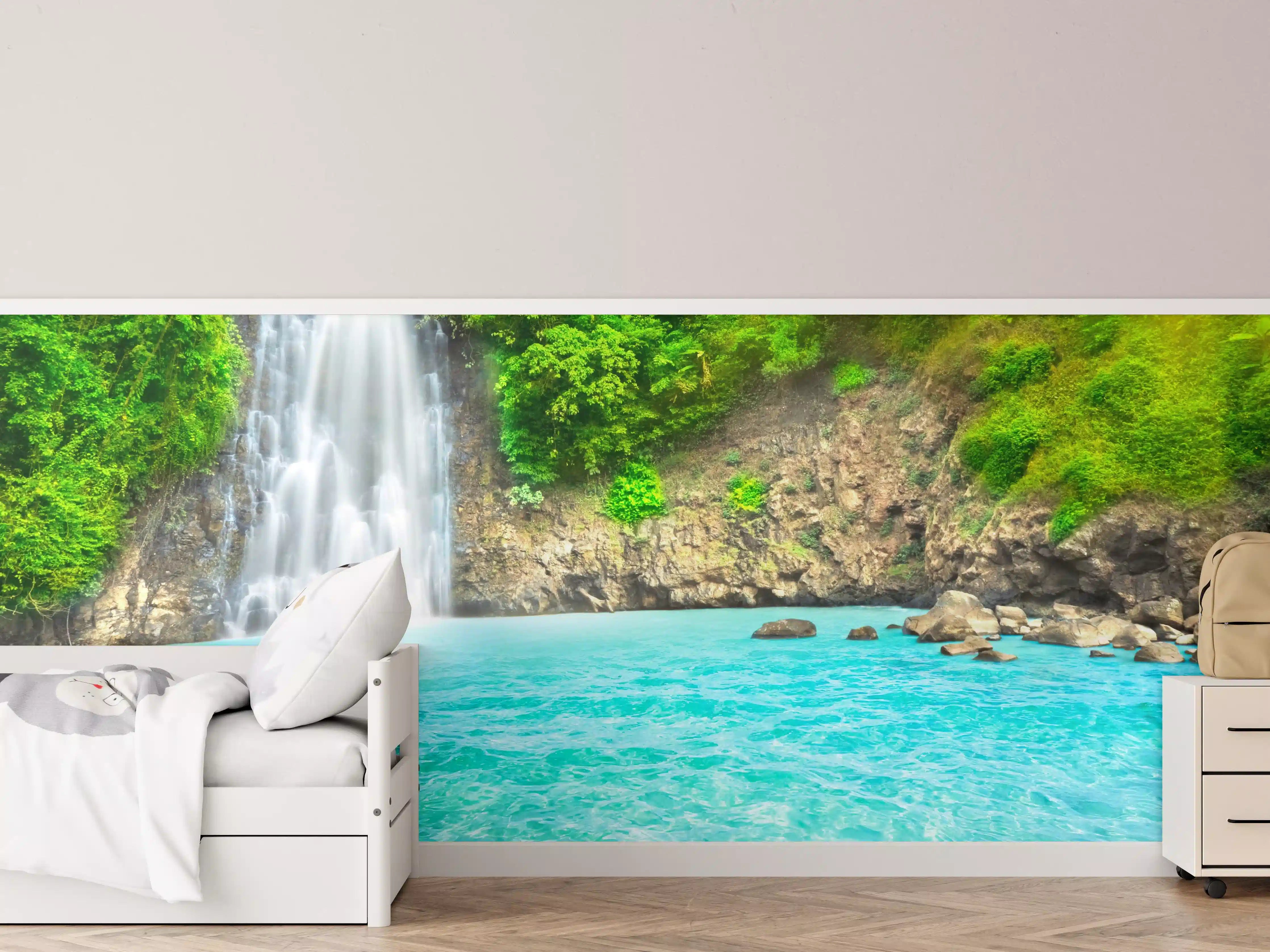 Kinderzimmer Wandgestaltung - tropischer Wasserfall