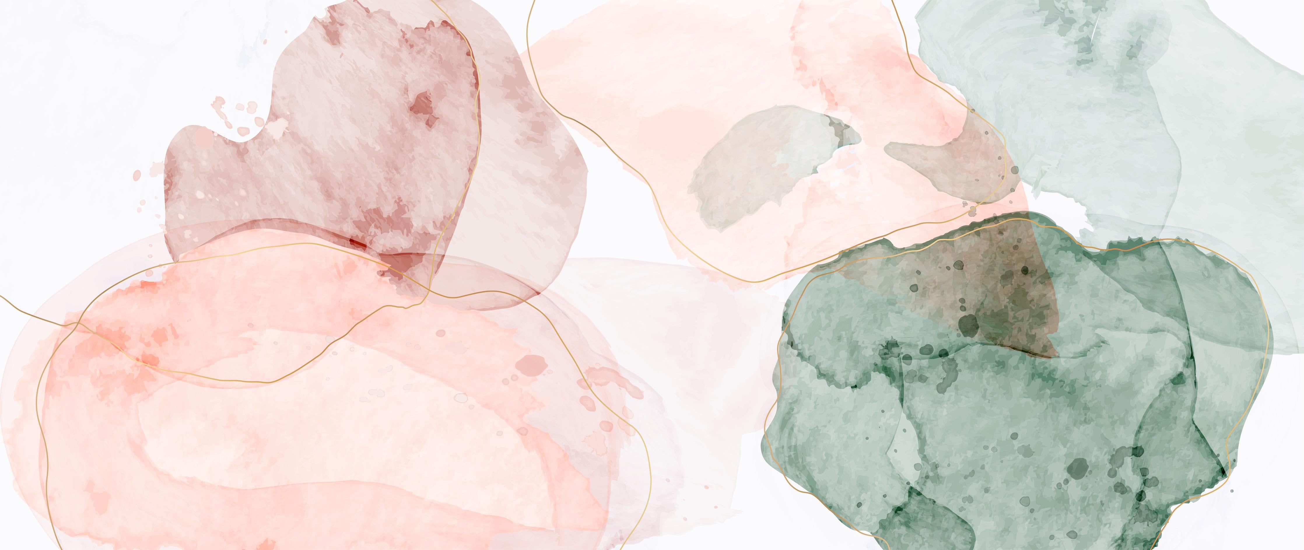 Küchenrückwand-Abstrakte Aquarellkunst in Pastelltönen