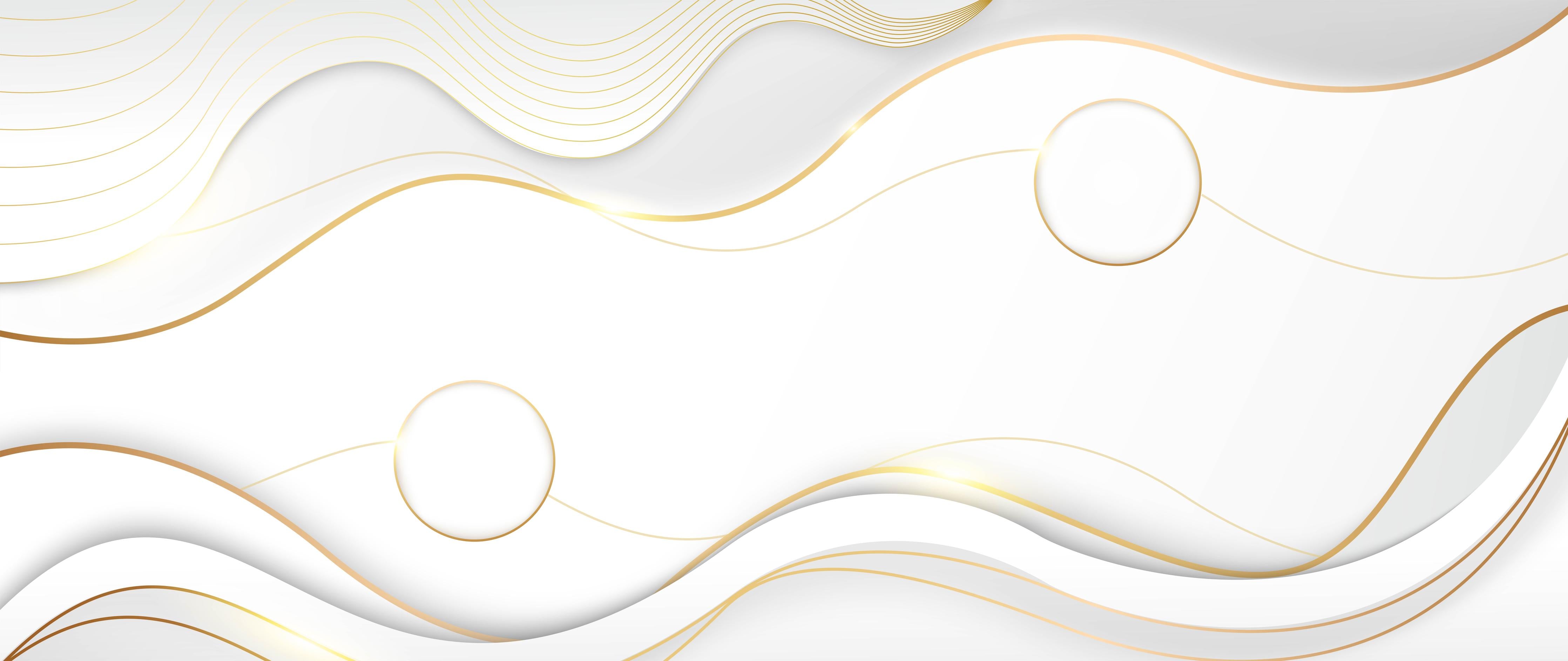 Küchenrückwand-Abstrakte Weiß-Gold Wellen Designgrafik