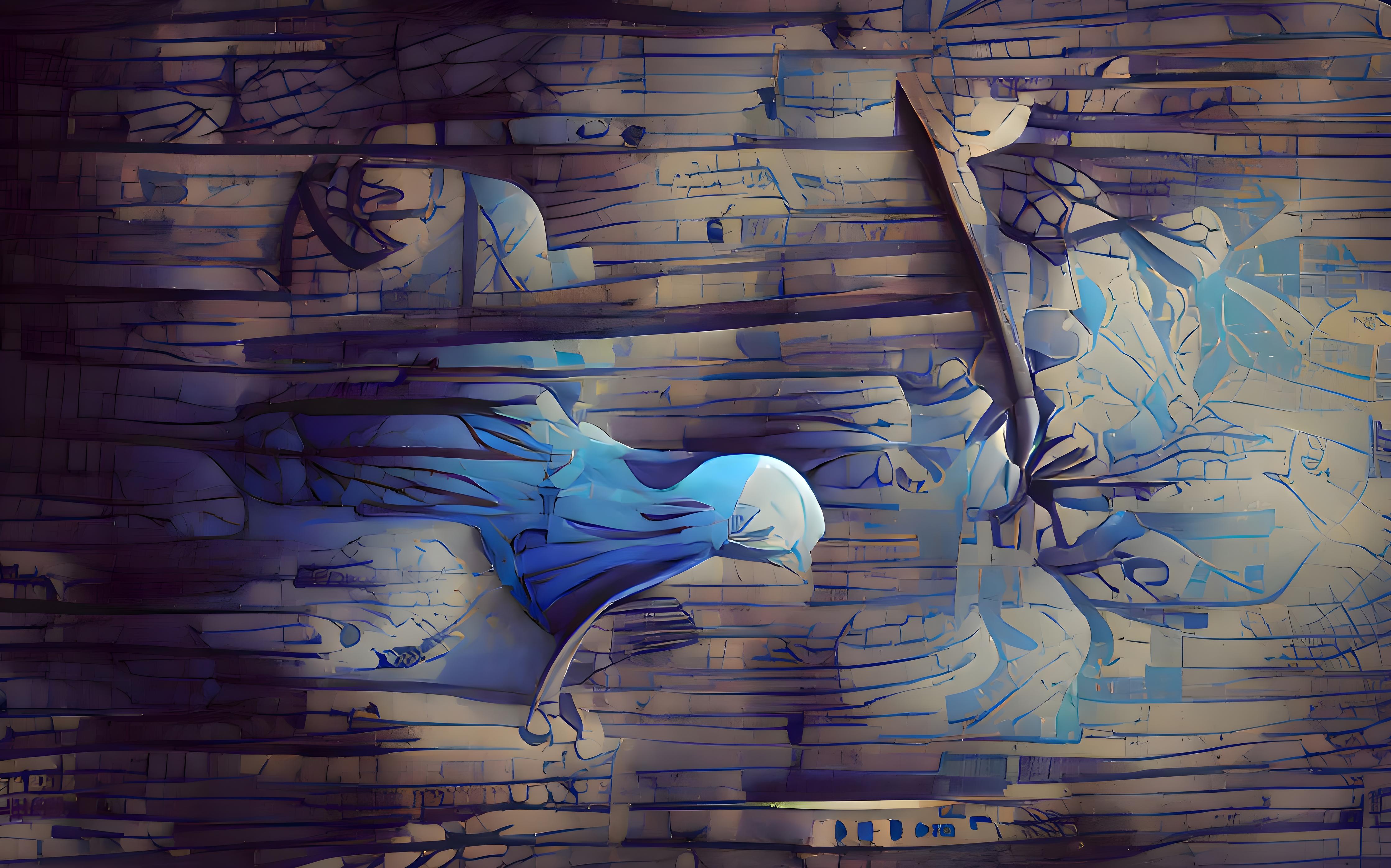 Küchenrückwand-Abstrakte blaue Holztextur