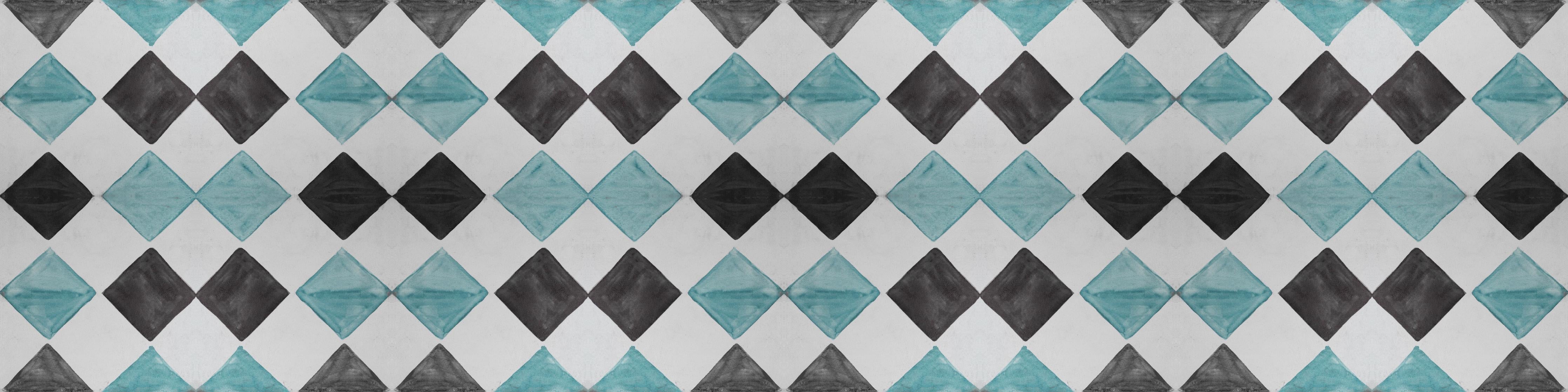 Küchenrückwand-Alter Mosaikfliesen-Fotoprint in Türkis