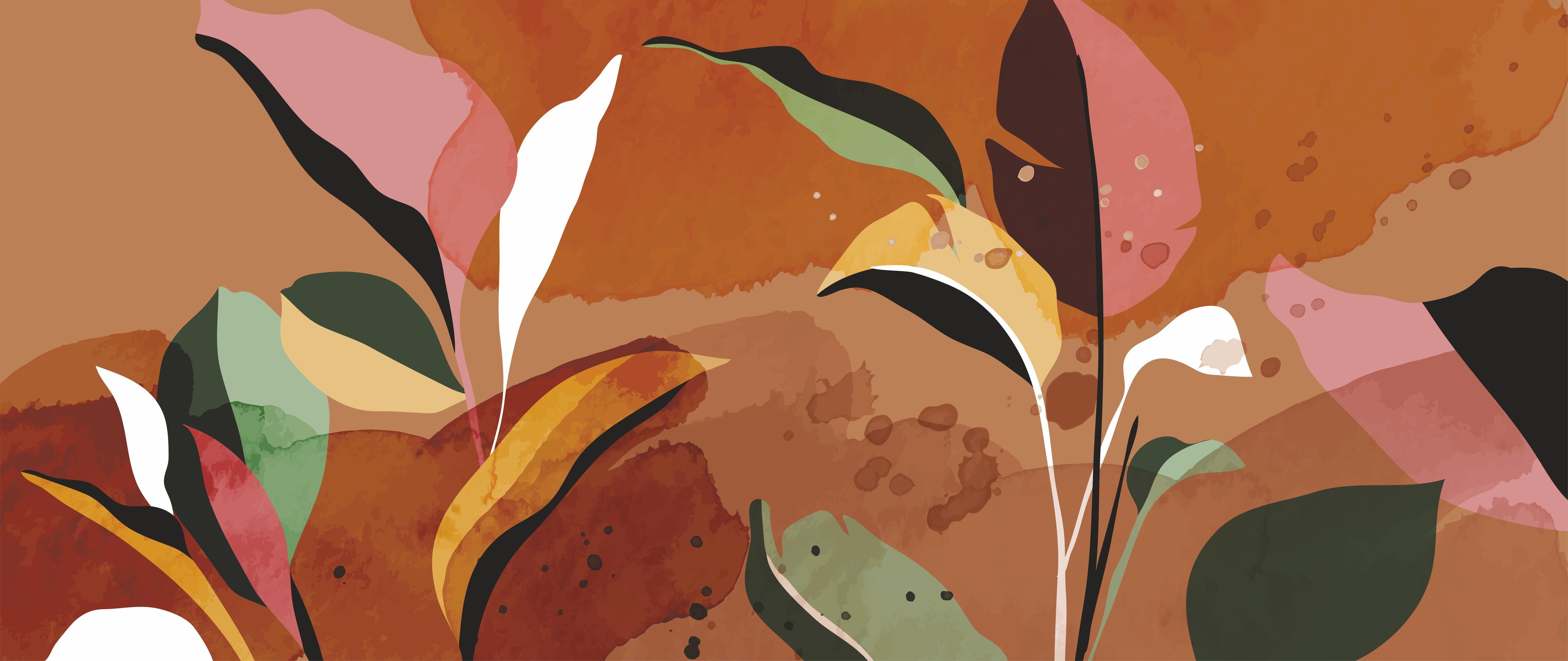 Küchenrückwand-Bunte abstrakte Herbstblatt-Illustration