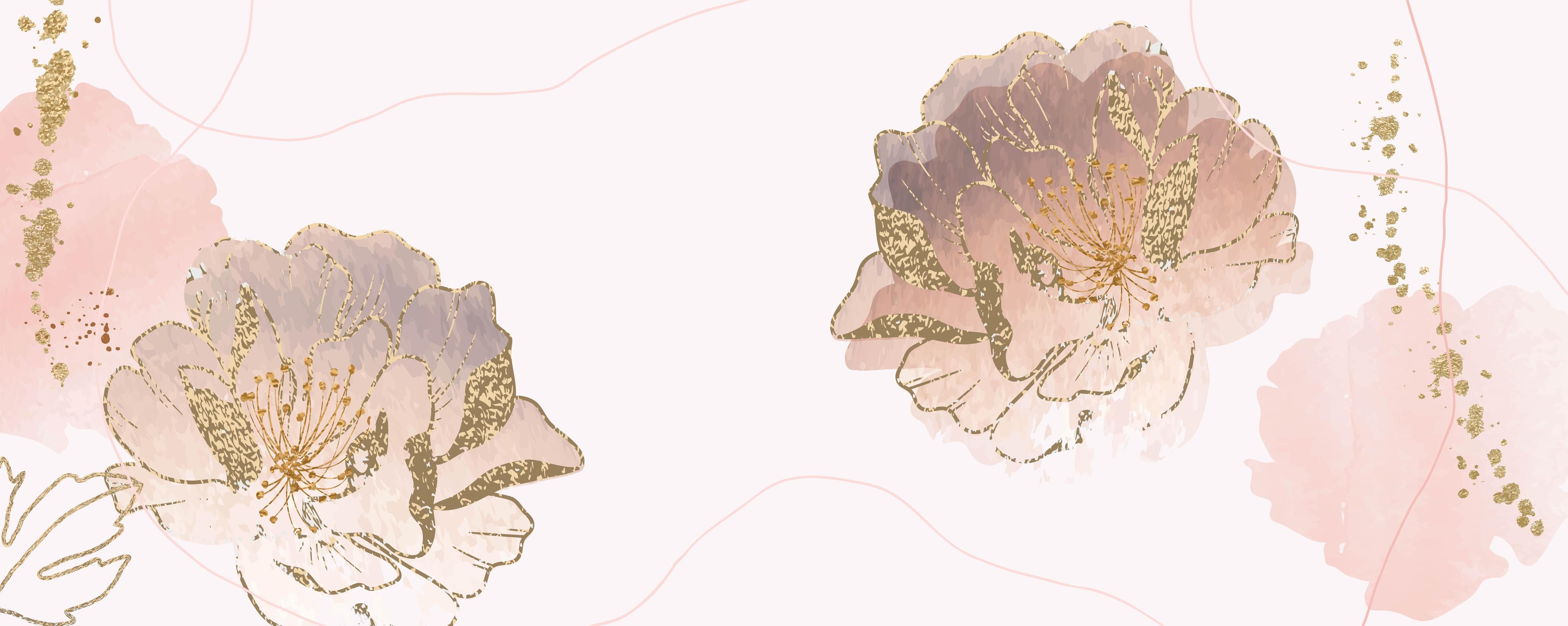 Küchenrückwand-Elegante Pfingstrosen Zeichnung in Pastelltönen