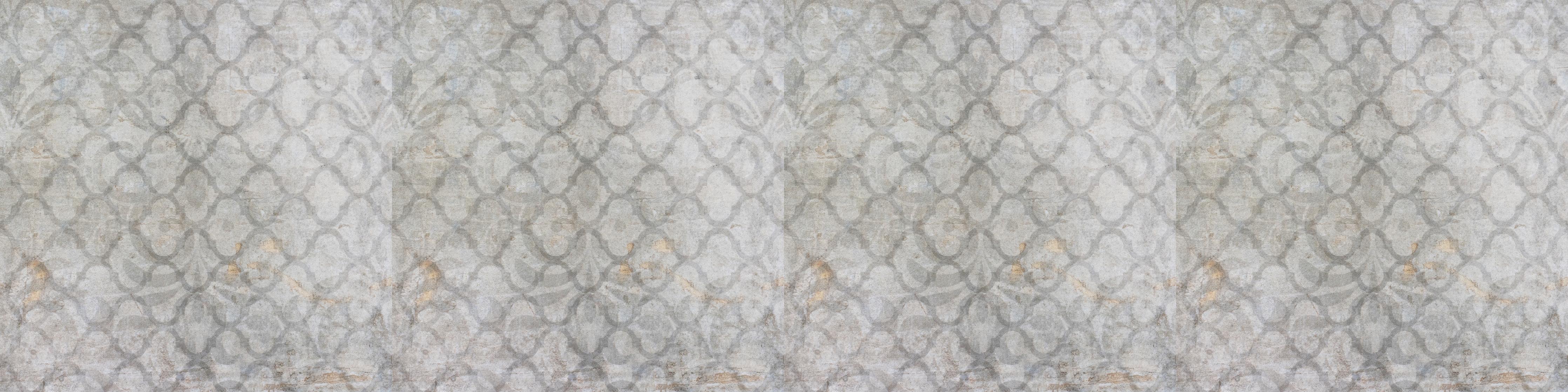 Küchenrückwand-Elegante Weiß-Graue Arabesque Damask-Tapete