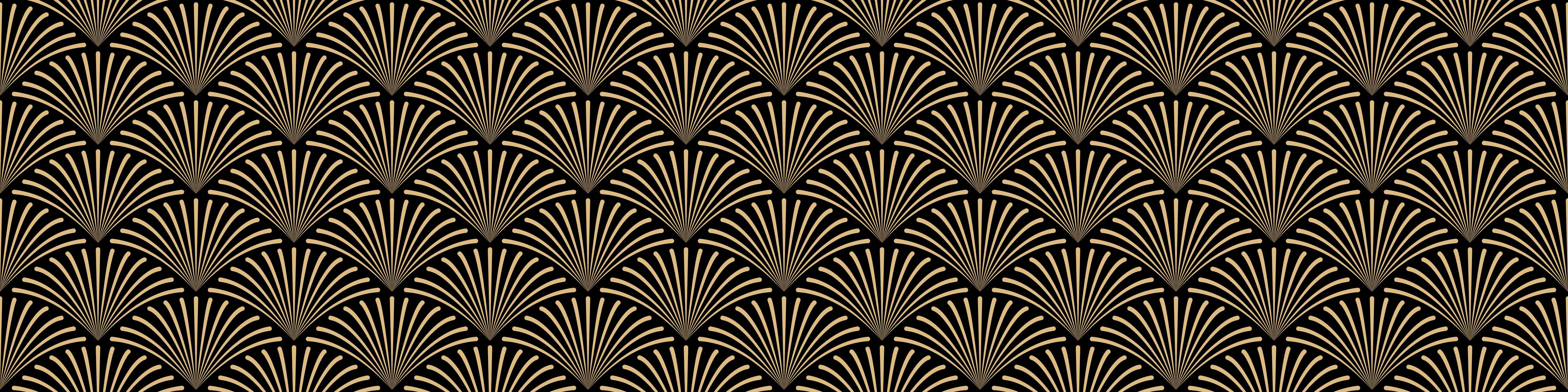 Küchenrückwand-Elegantes Schwarz-Gold Wellen Design