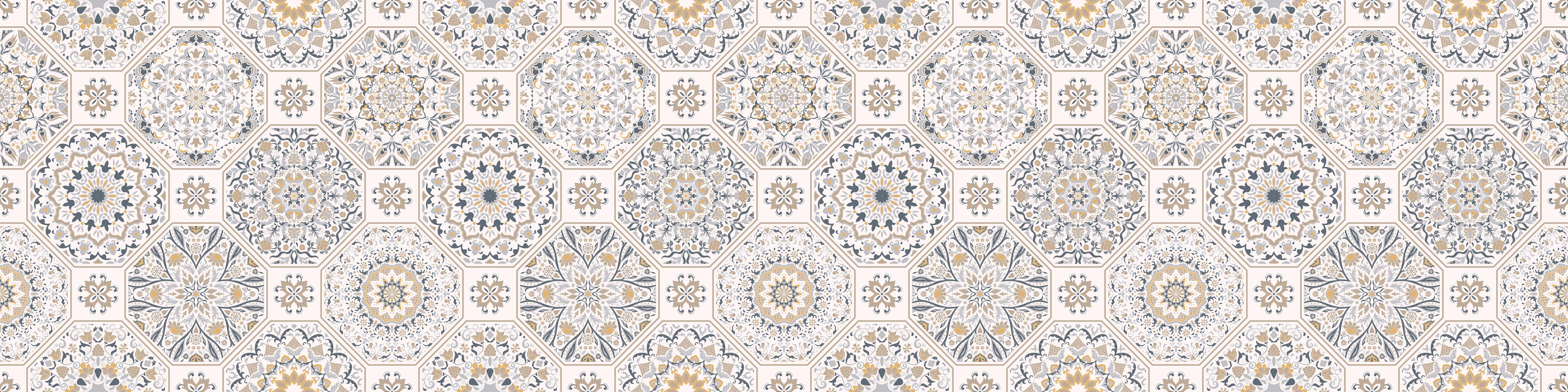 Küchenrückwand-Elegantes Weiß-Grau Dekoratives Wandmuster