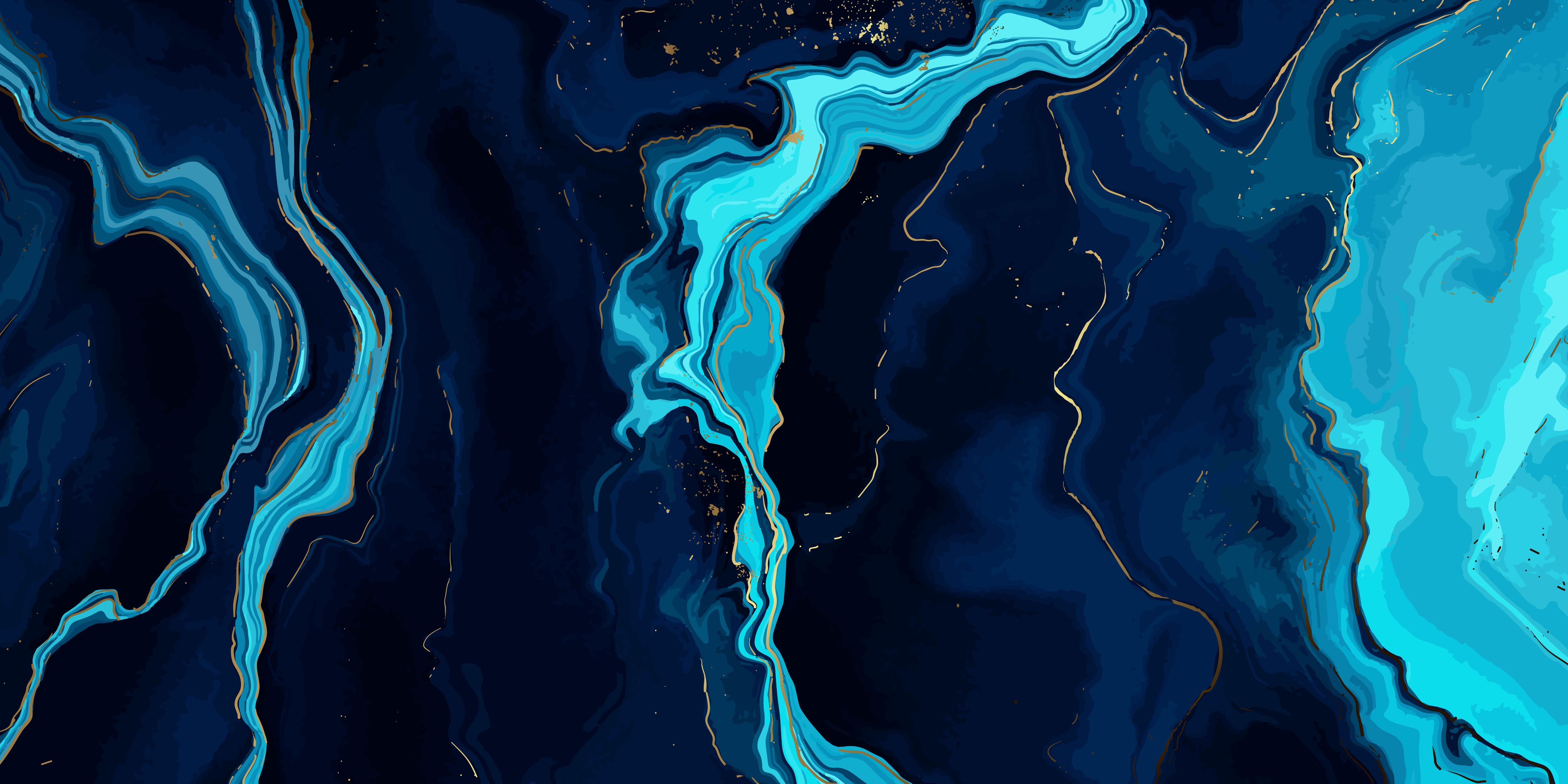 Küchenrückwand-Geheimnisvolle Tiefsee-Strömung in Blautönen