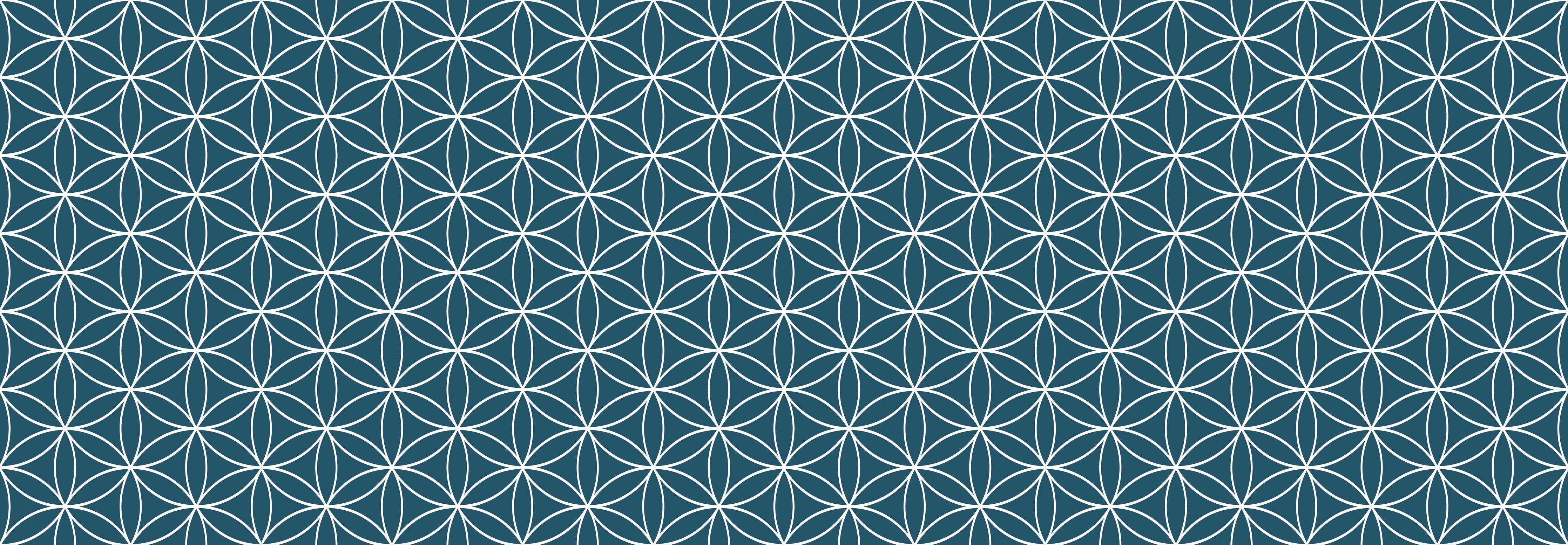 Küchenrückwand-Geometrica Fiori Blu Petrolio