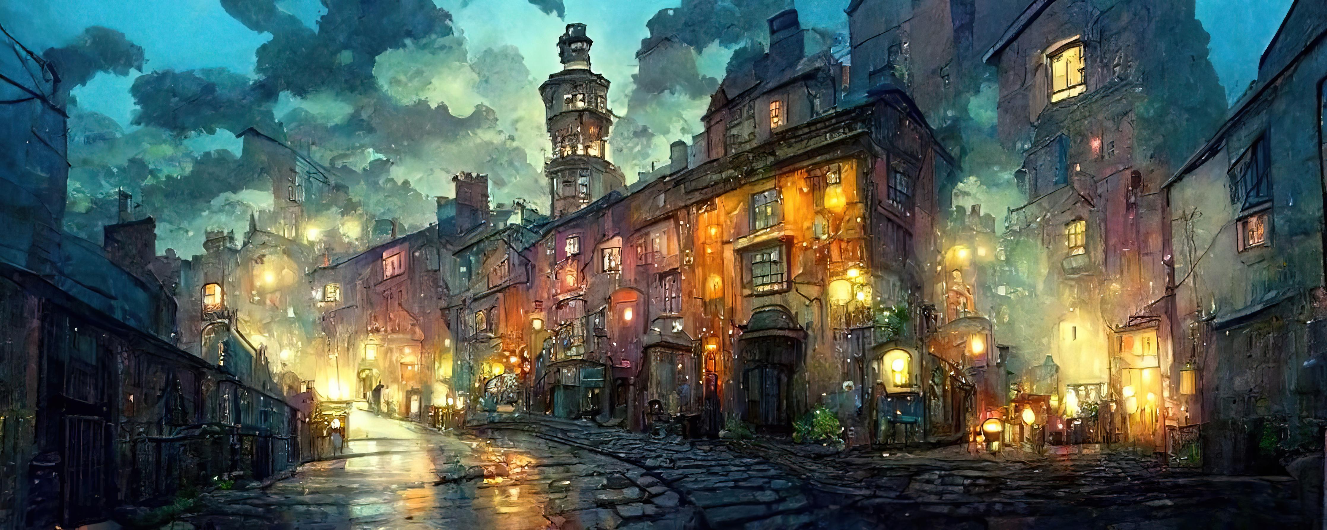 Küchenrückwand-Gezeichnete Stadt