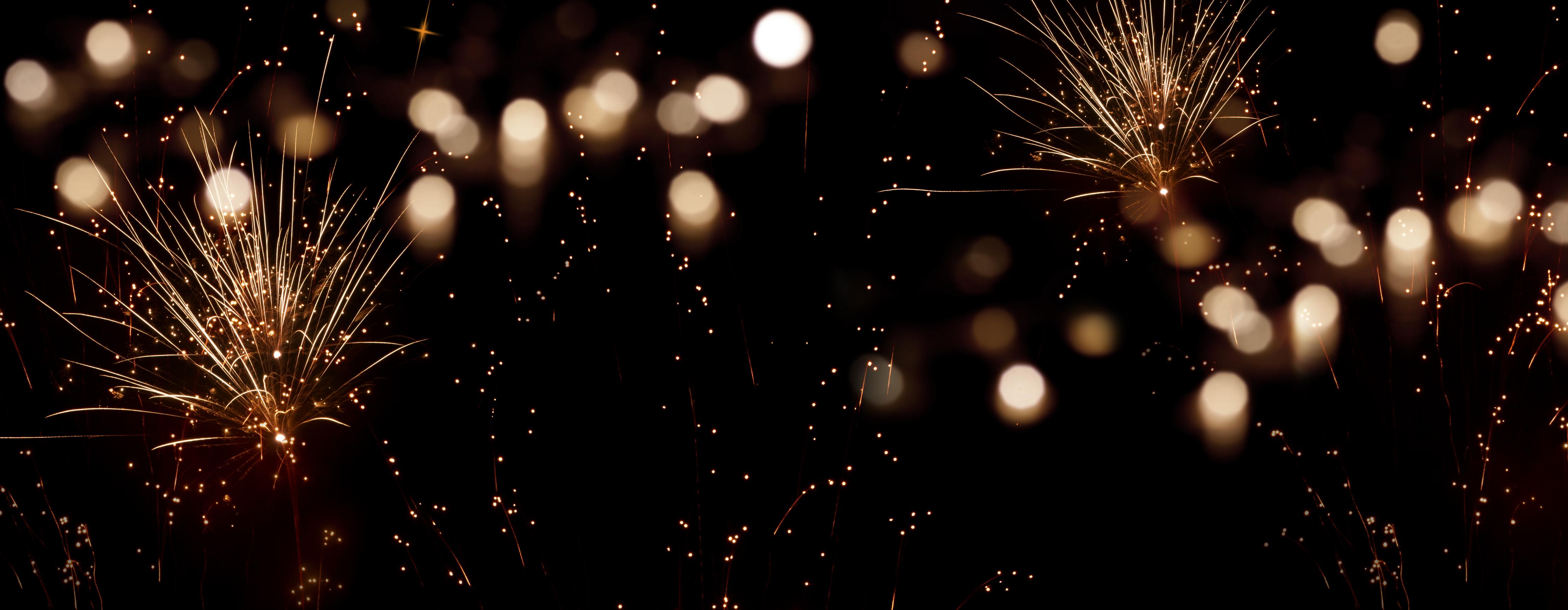Küchenrückwand-Goldenes Feuerwerk am Nachthimmel