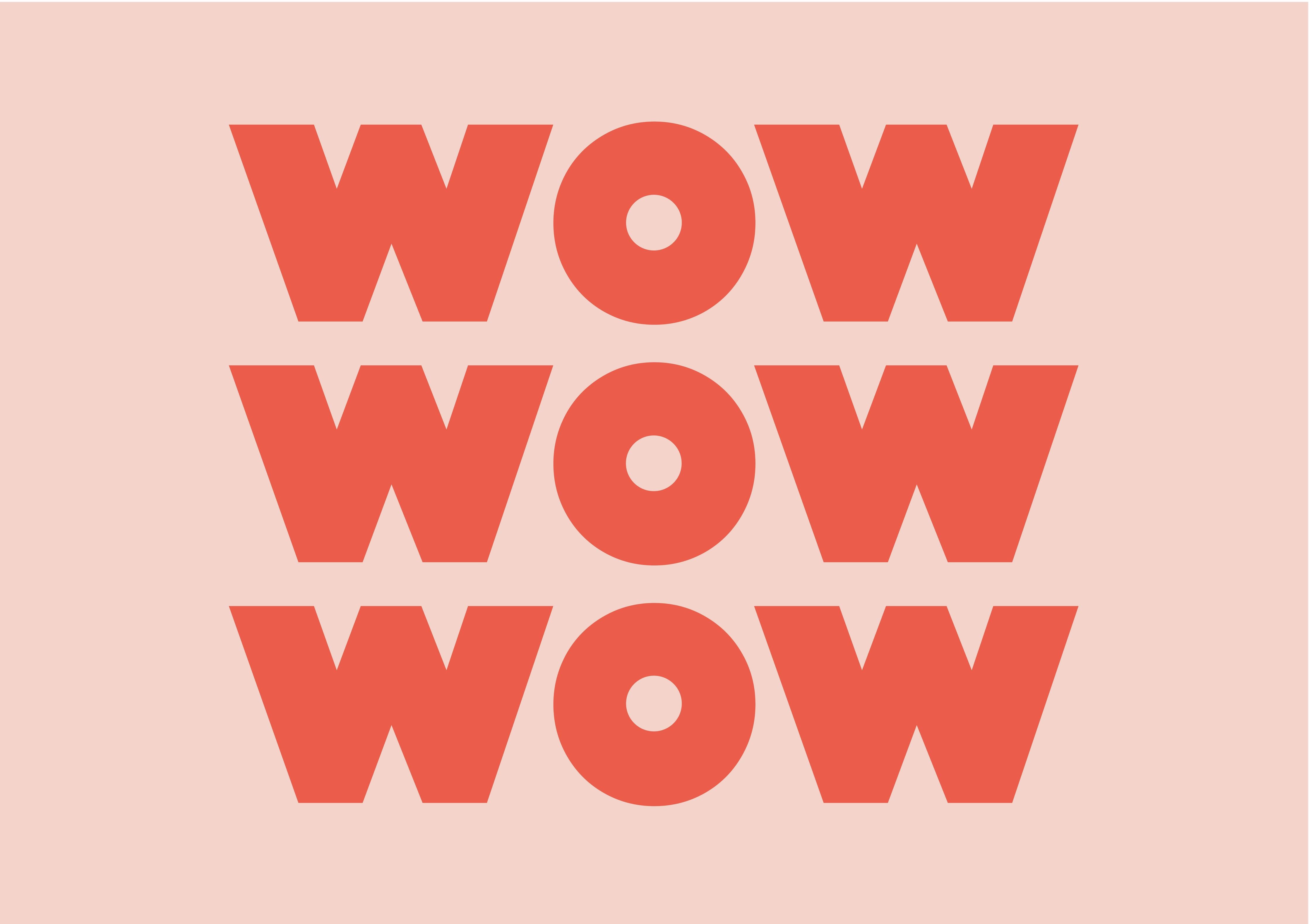 Küchenrückwand-Inspirierender 'WOW' Text auf Pinkem Hintergrund