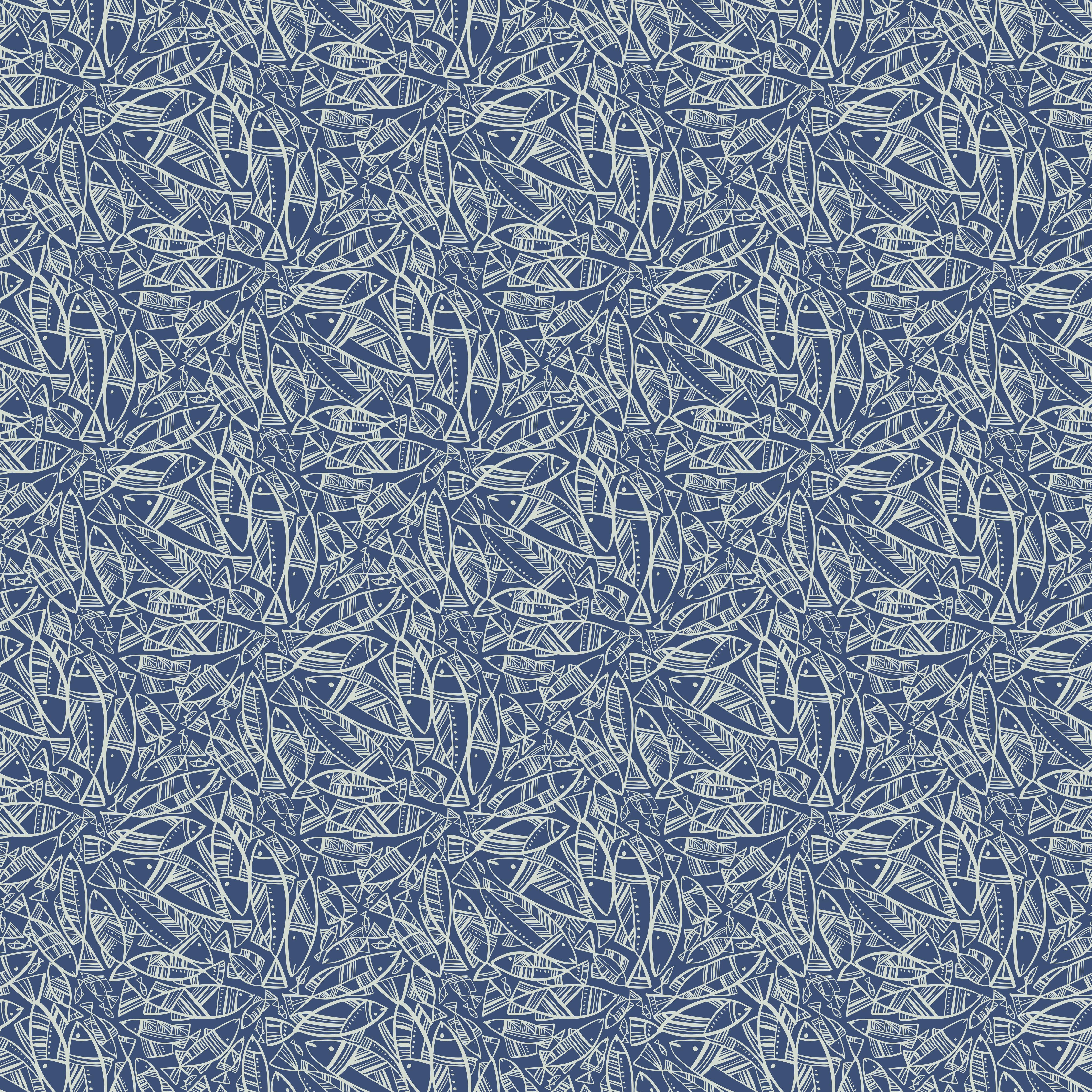 Küchenrückwand-Abstraktes Fischmuster Blau