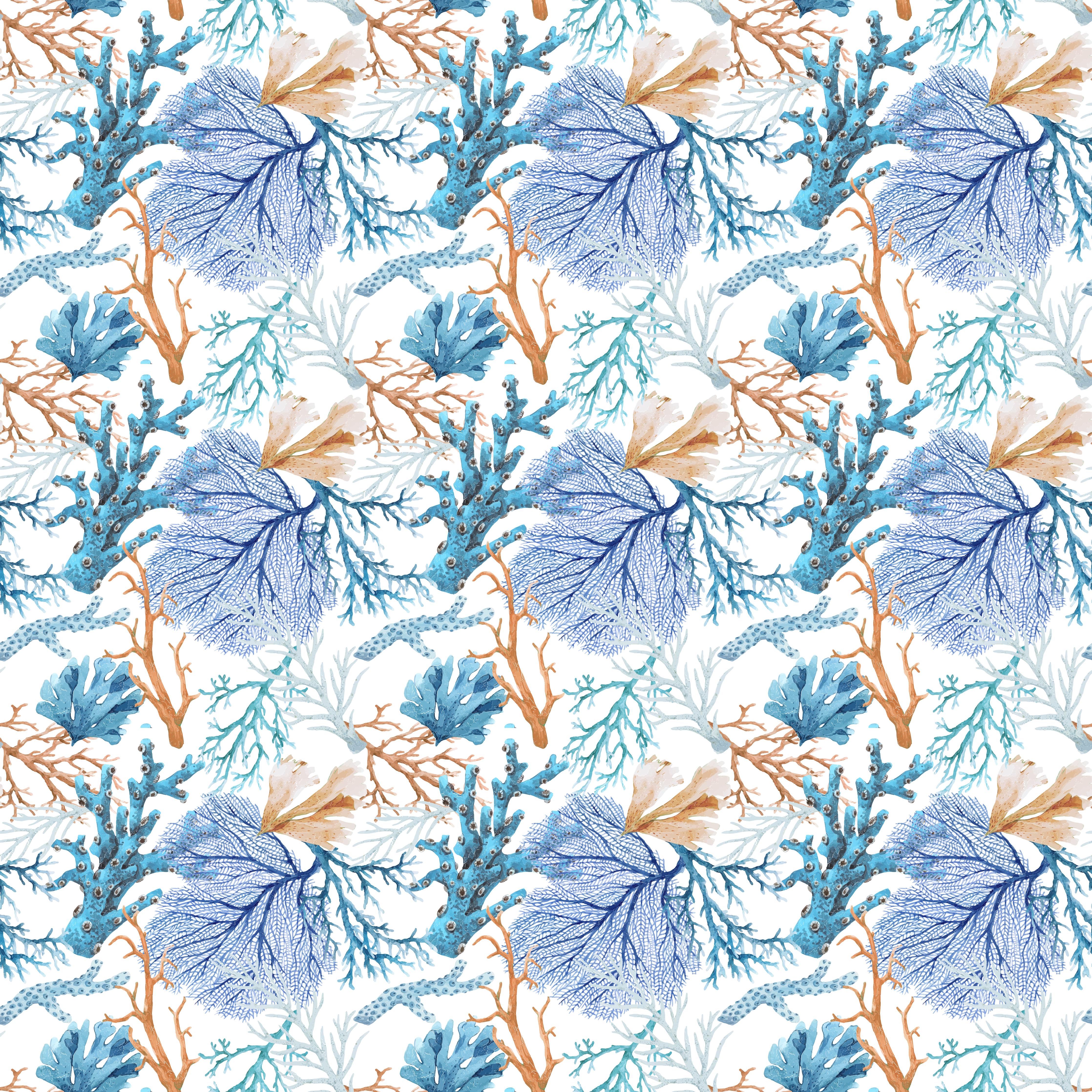 Küchenrückwand-Blau-Beige Korallenmuster