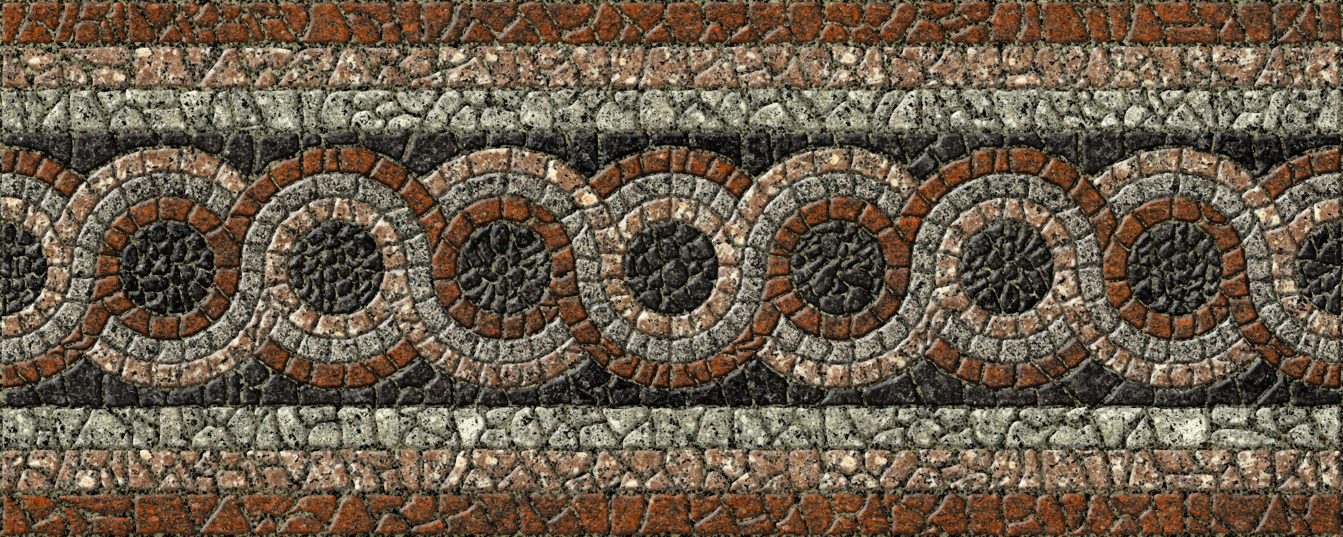Küchenrückwand-Braun-Beige Steinmosaik Bordüre