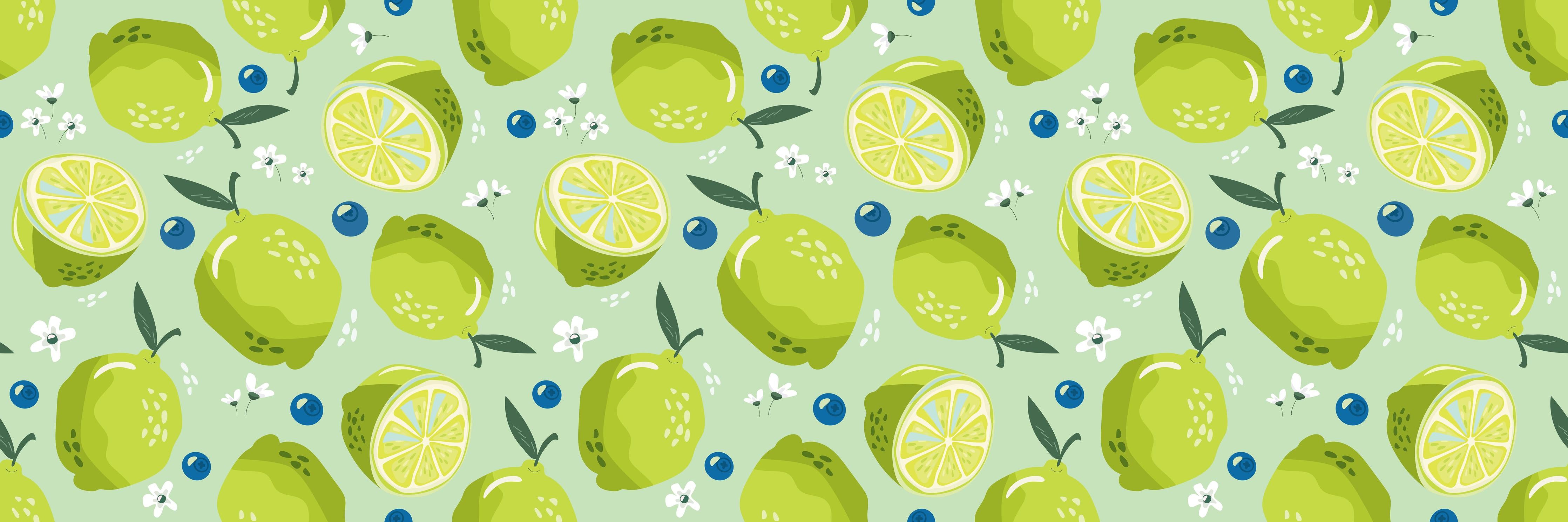 Küchenrückwand-Citrus-Limetten-Muster