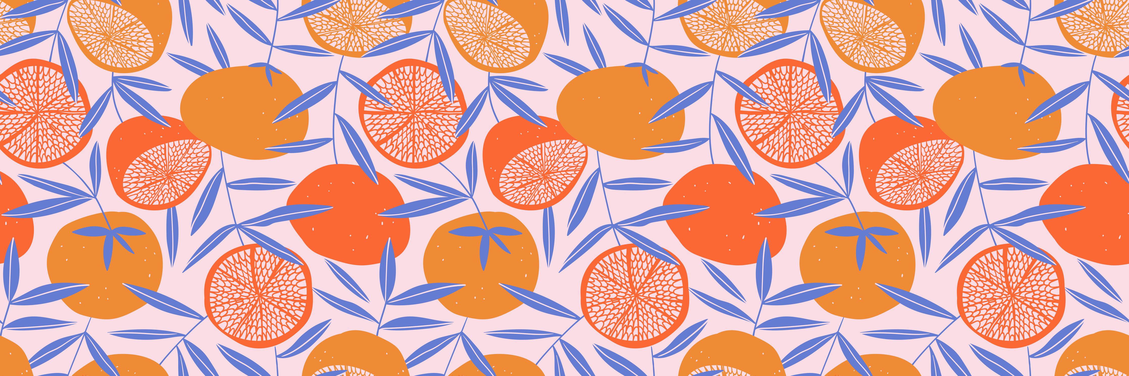 Küchenrückwand-Citrus Orange Print