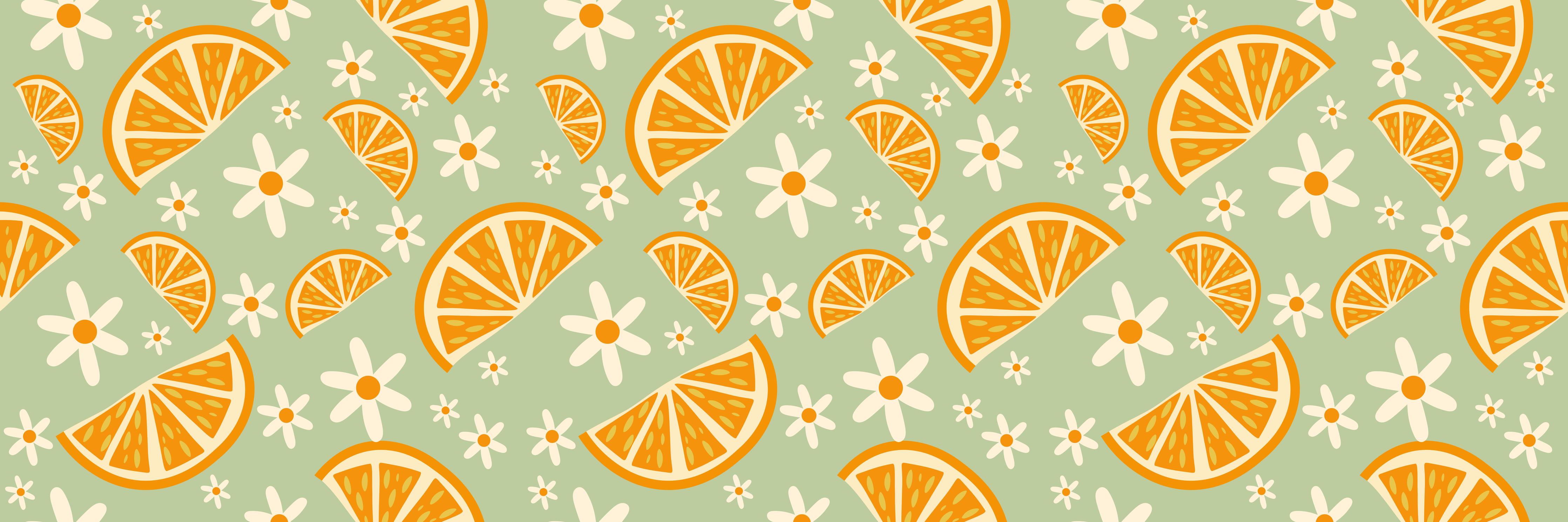 Küchenrückwand-Citrus-Orangenmuster in Mint