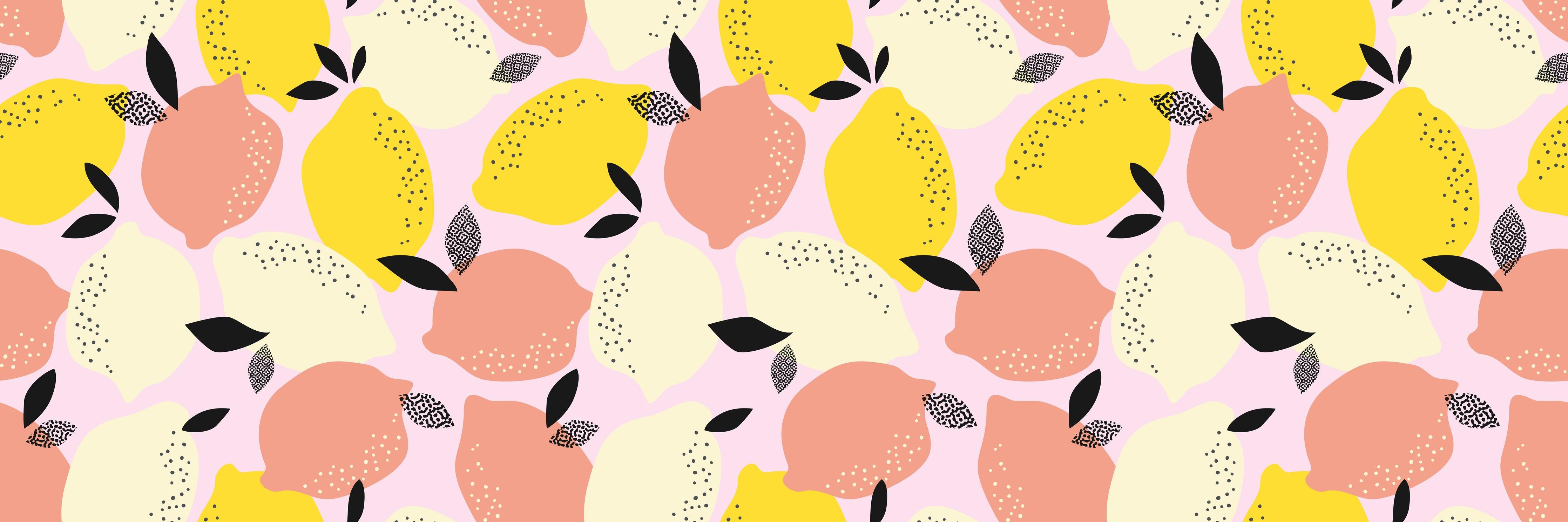 Küchenrückwand-Citrus-Zitronen Pastellmuster