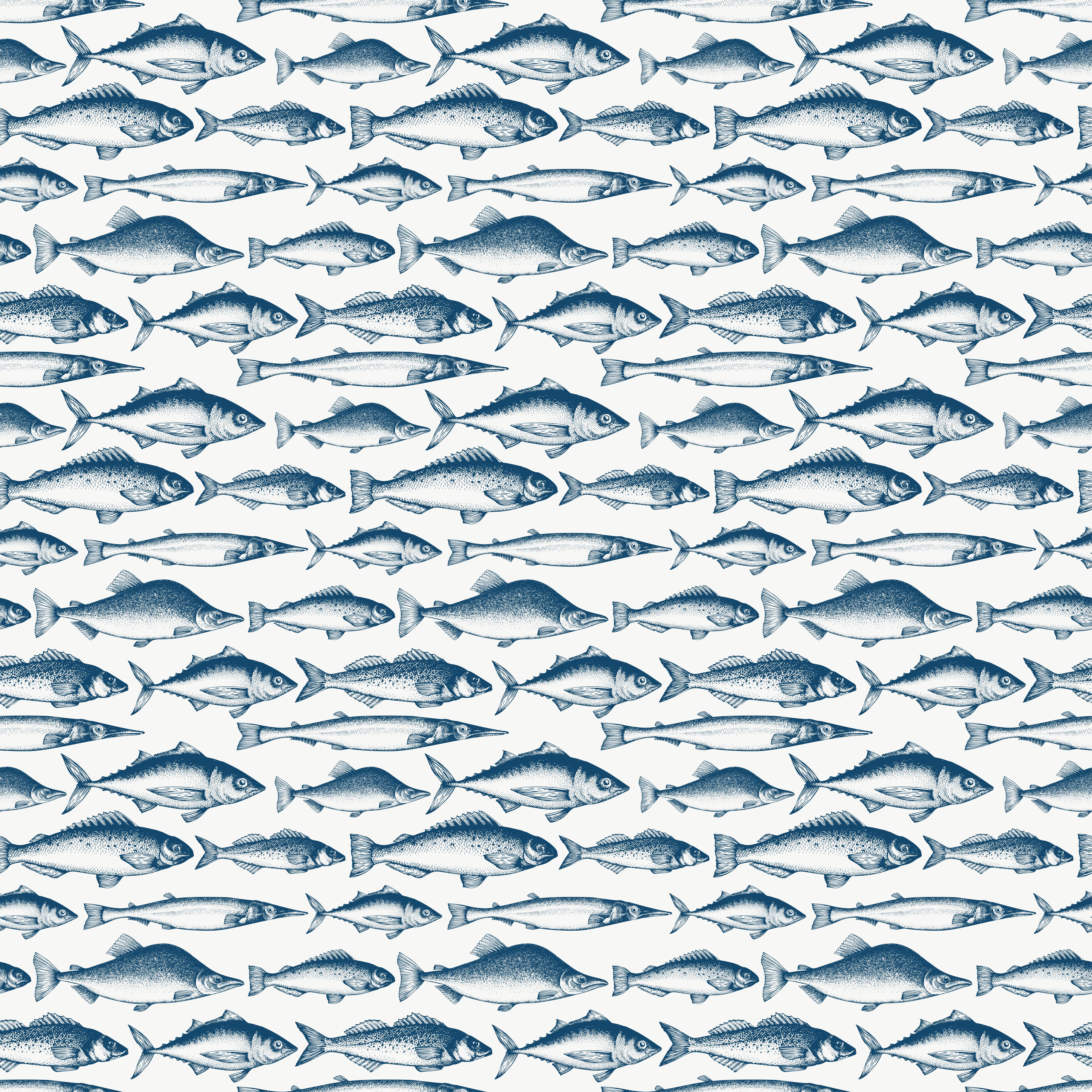 Küchenrückwand-Fisch-Design in Blau und Weiß