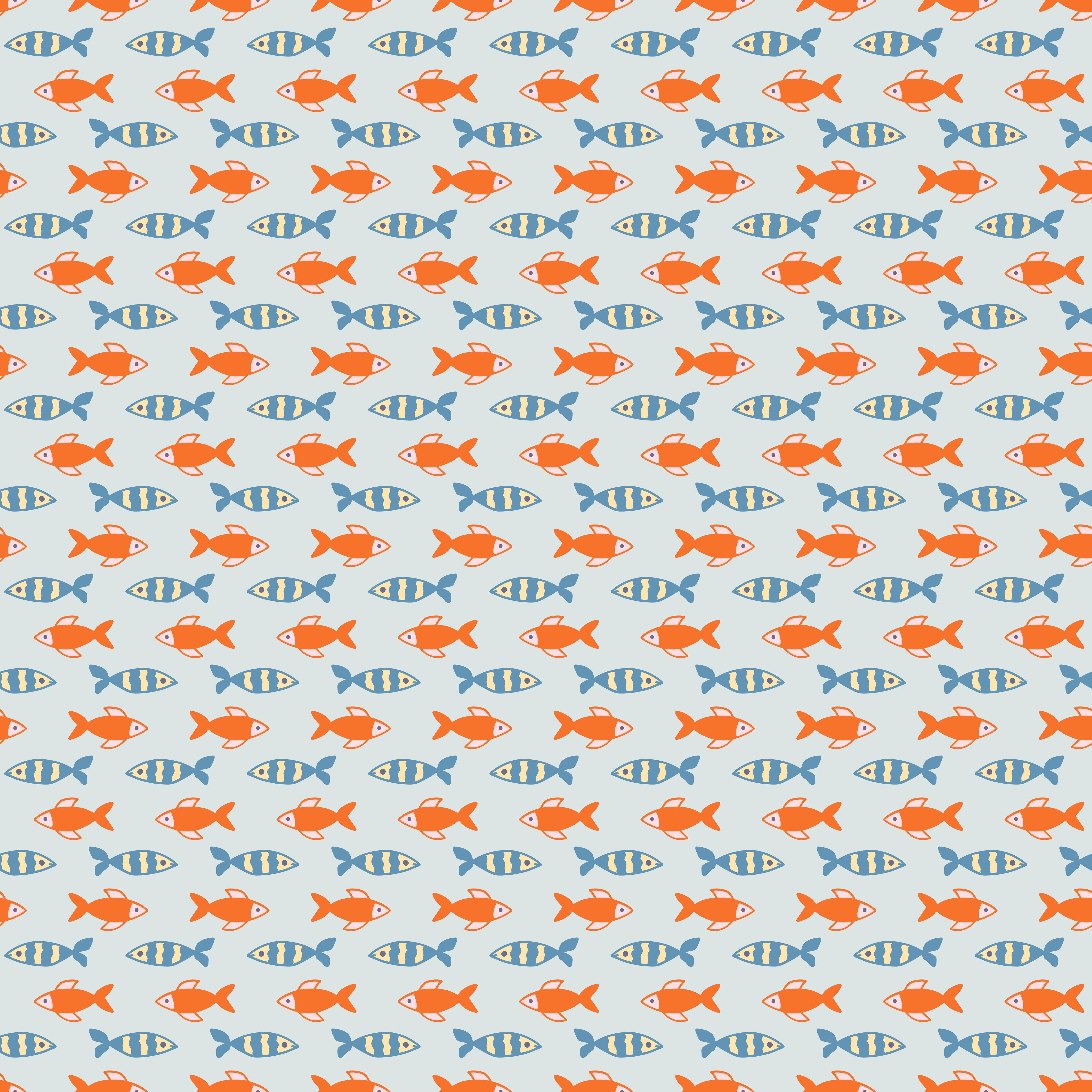 Küchenrückwand-Fischmuster Orange-Blau