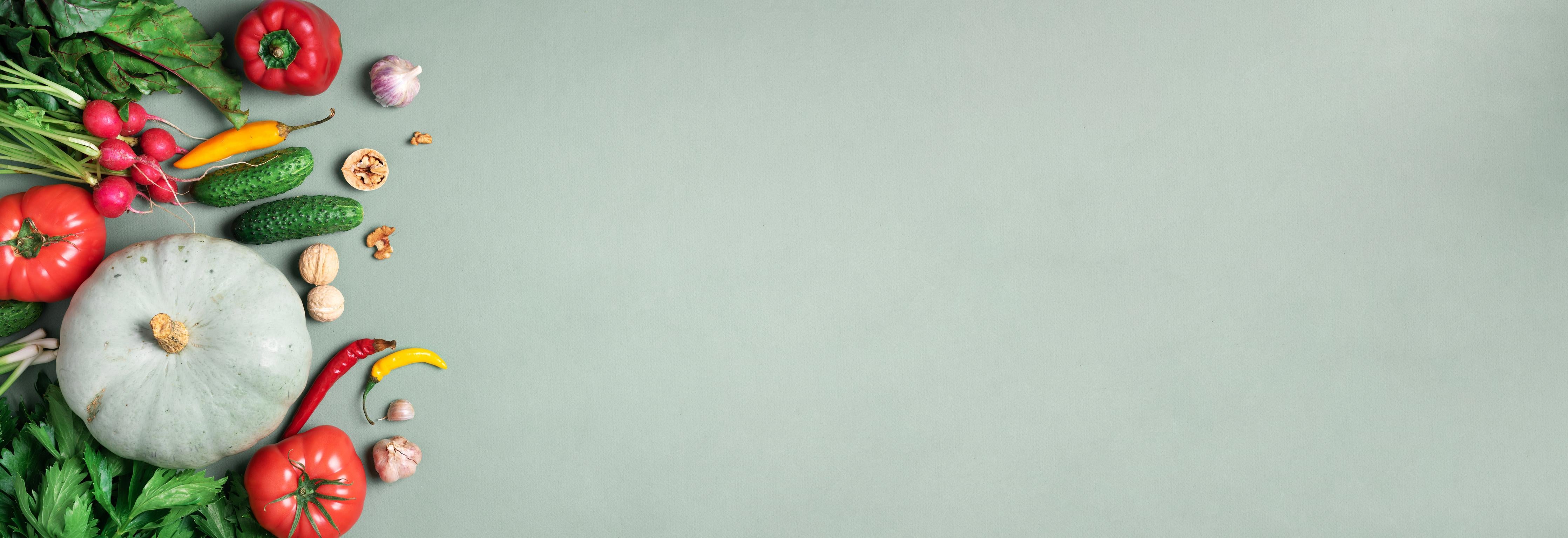 Küchenrückwand-Frisches Gemüse Grün-Rot