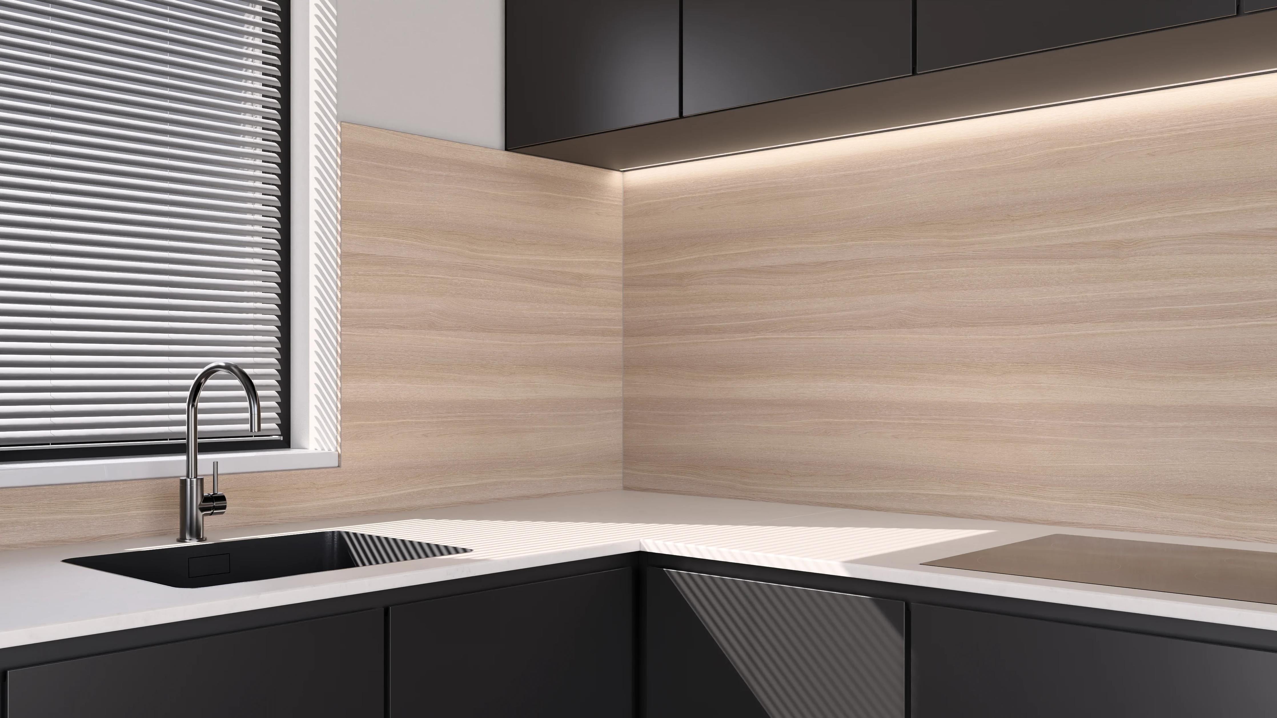 Küchenrückwand - Helle Eiche