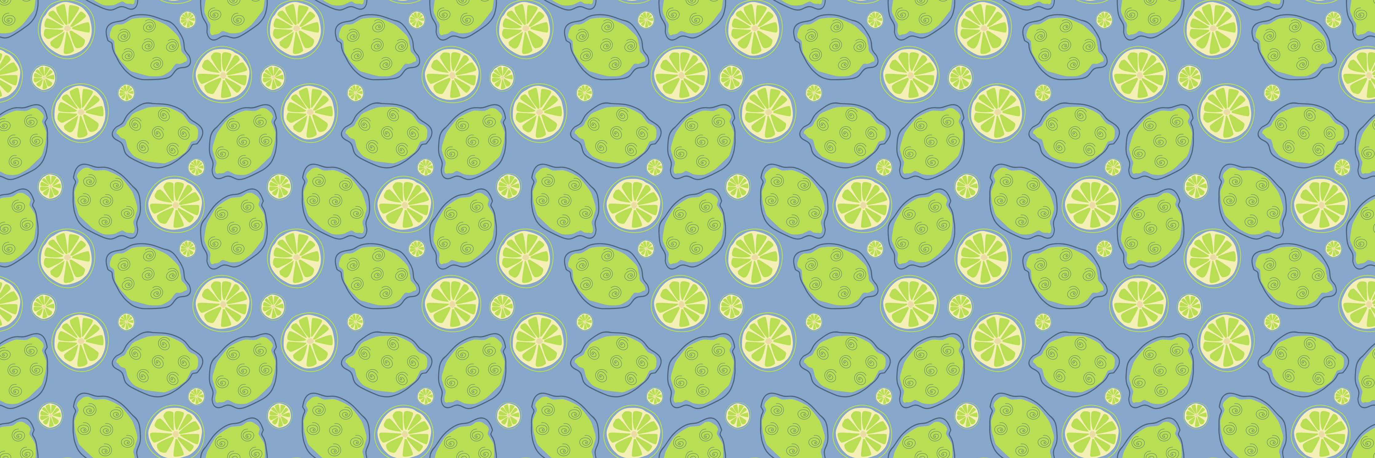 Küchenrückwand-Limetten-Muster Grün-Blau