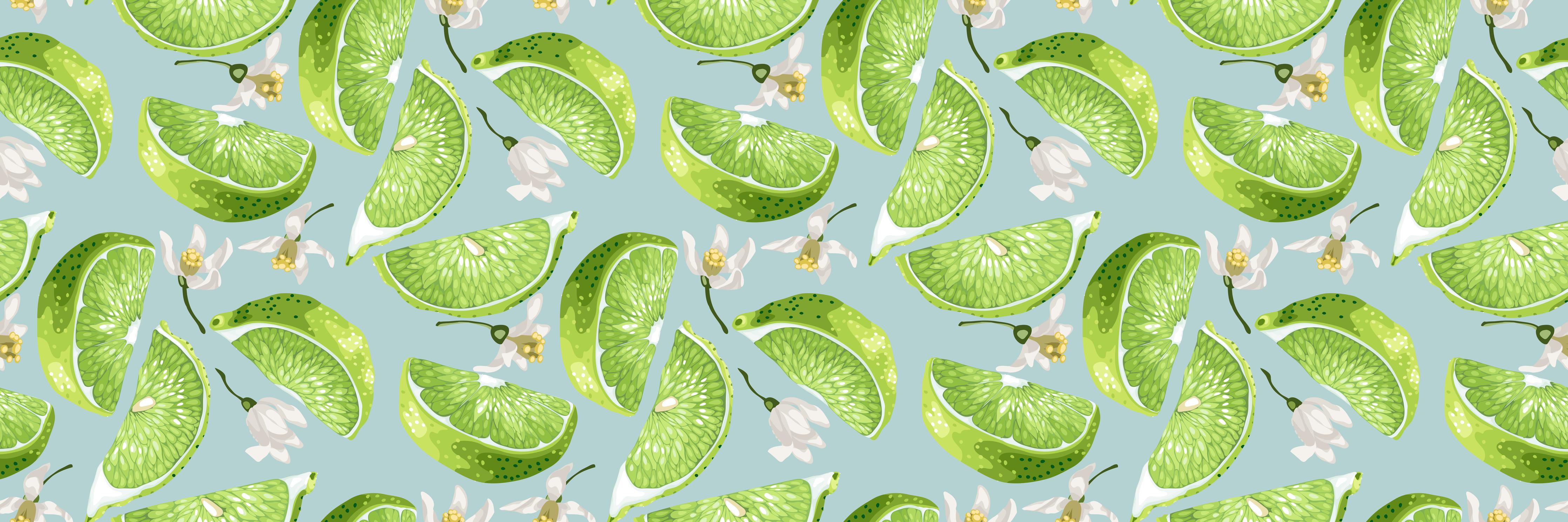 Küchenrückwand-Limetten-Muster Grün-Türkis