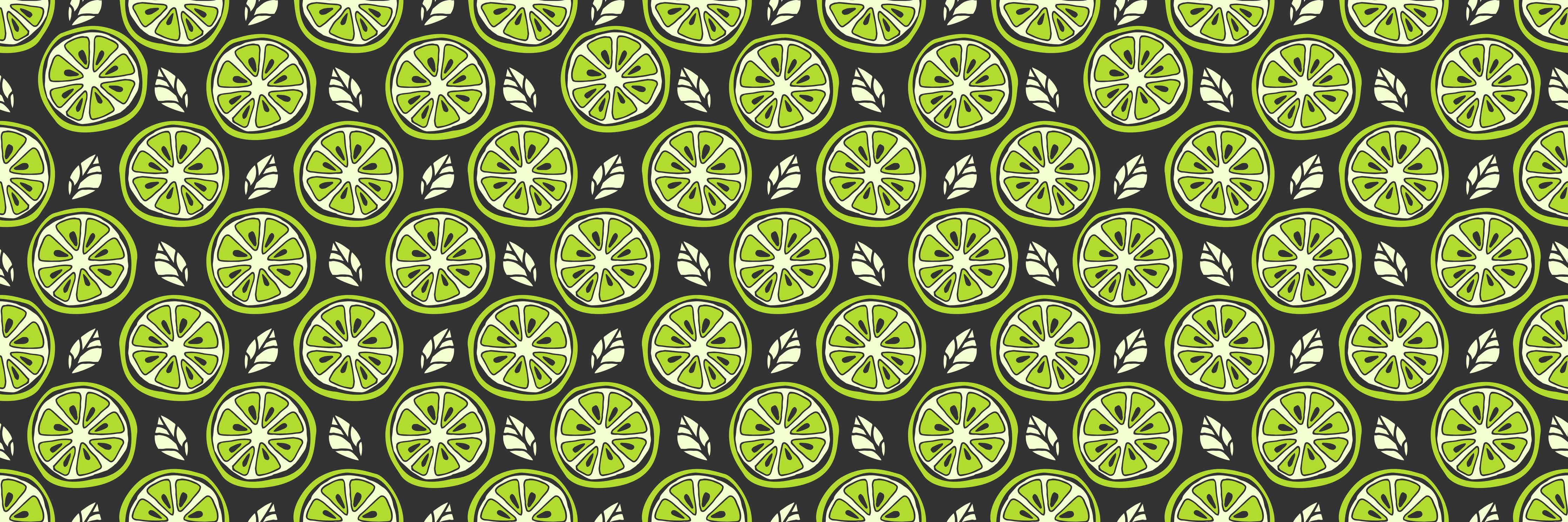 Küchenrückwand-Limetten-Scheiben Citrus-Muster Grün