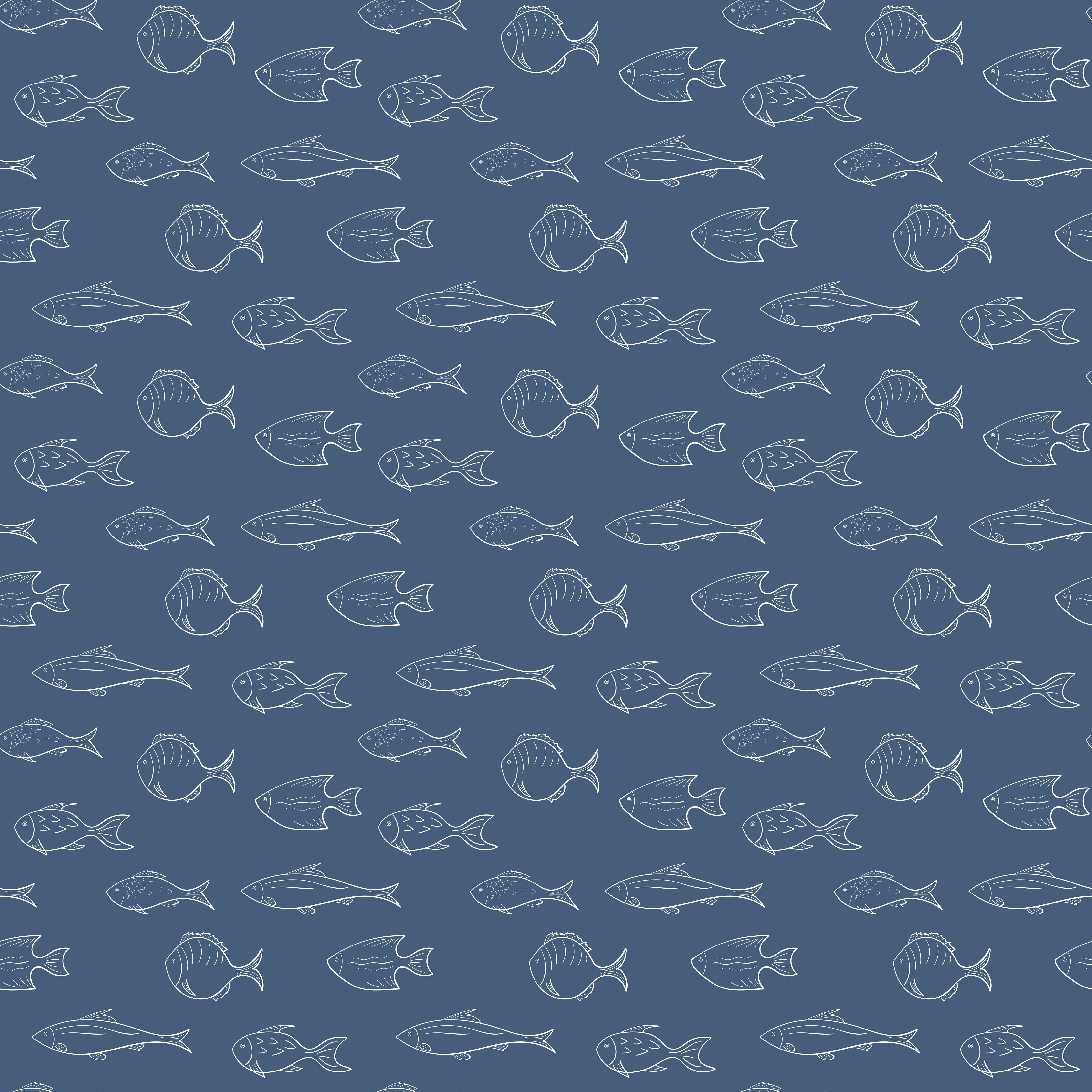 Küchenrückwand-Minimal Fischmuster Blau