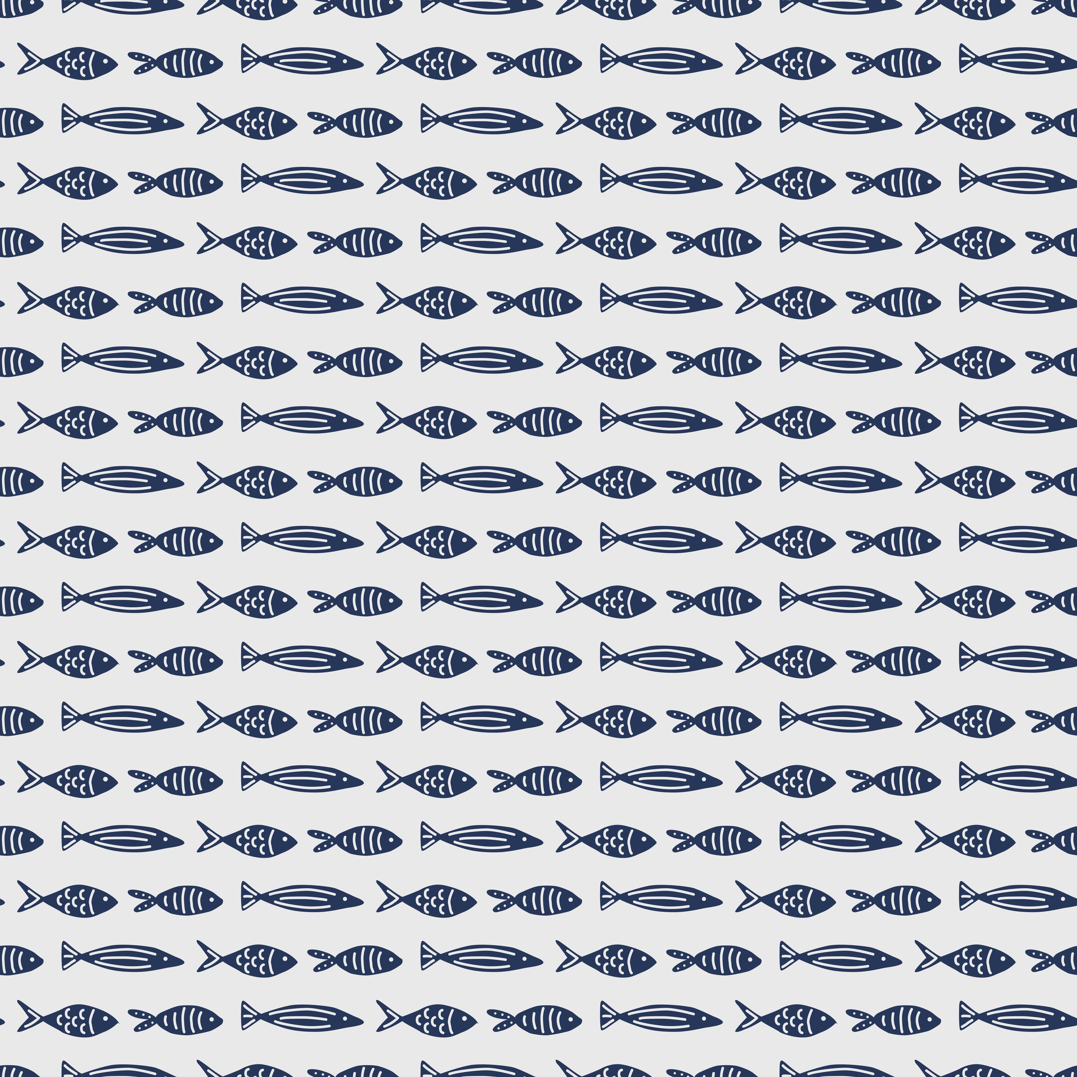 Küchenrückwand-Minimalistische Fische Blau-Weiß