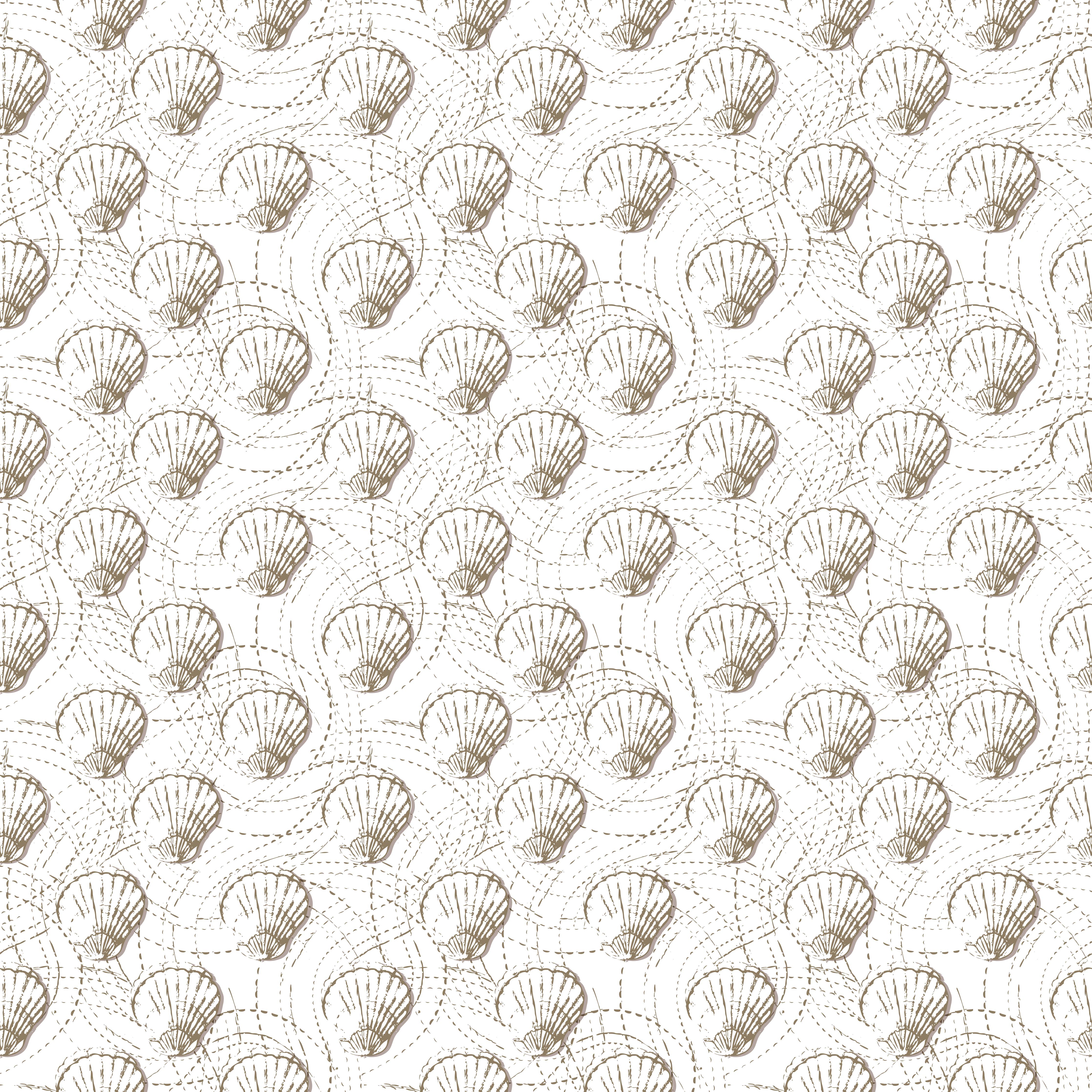 Küchenrückwand-Muschel-Muster Weiß-Beige