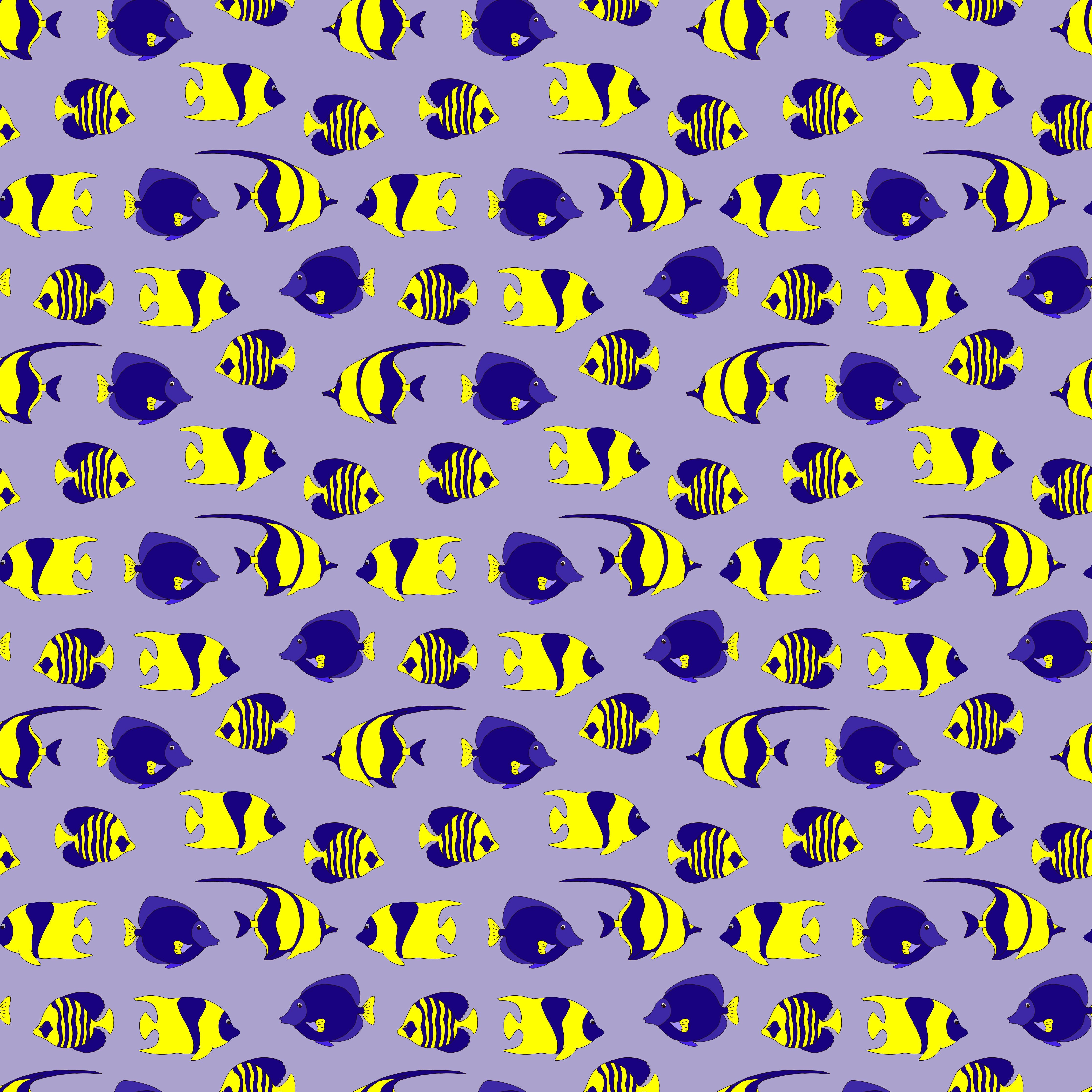 Küchenrückwand-Neon-Fische Gelb-Blau Muster