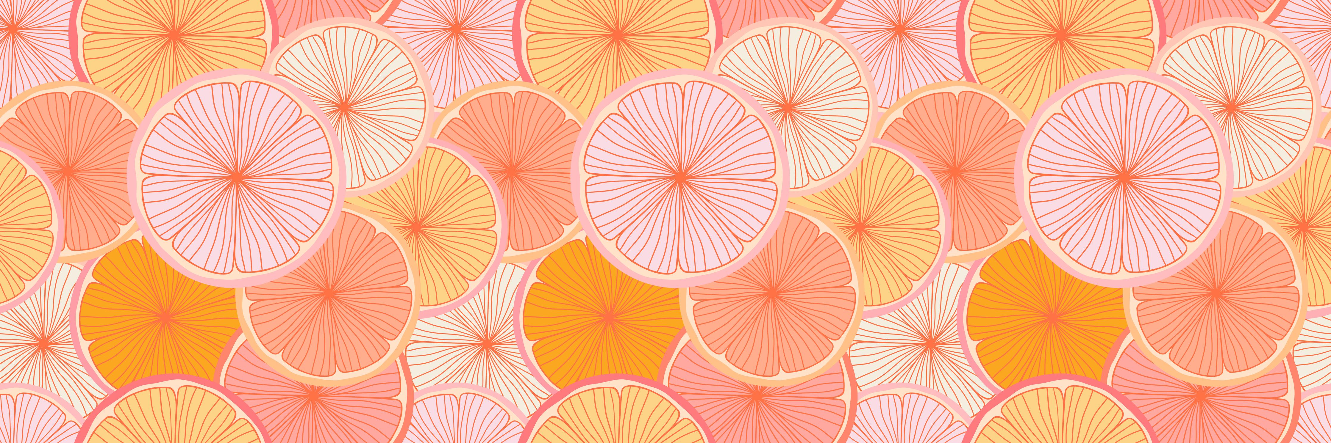 Küchenrückwand-Neon-Orange Zitrus-Muster