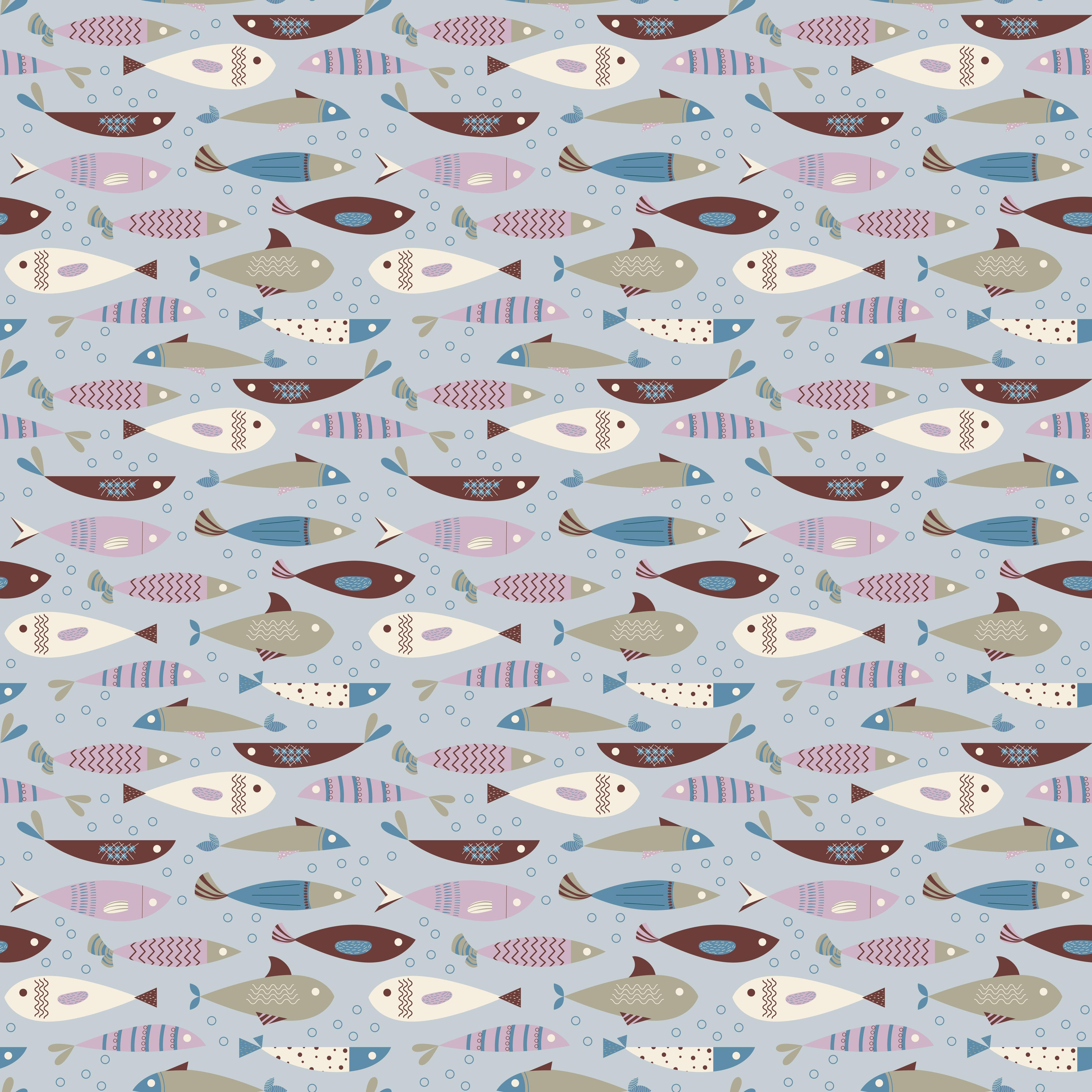Küchenrückwand-Pastell-Fischmuster Blau Beige